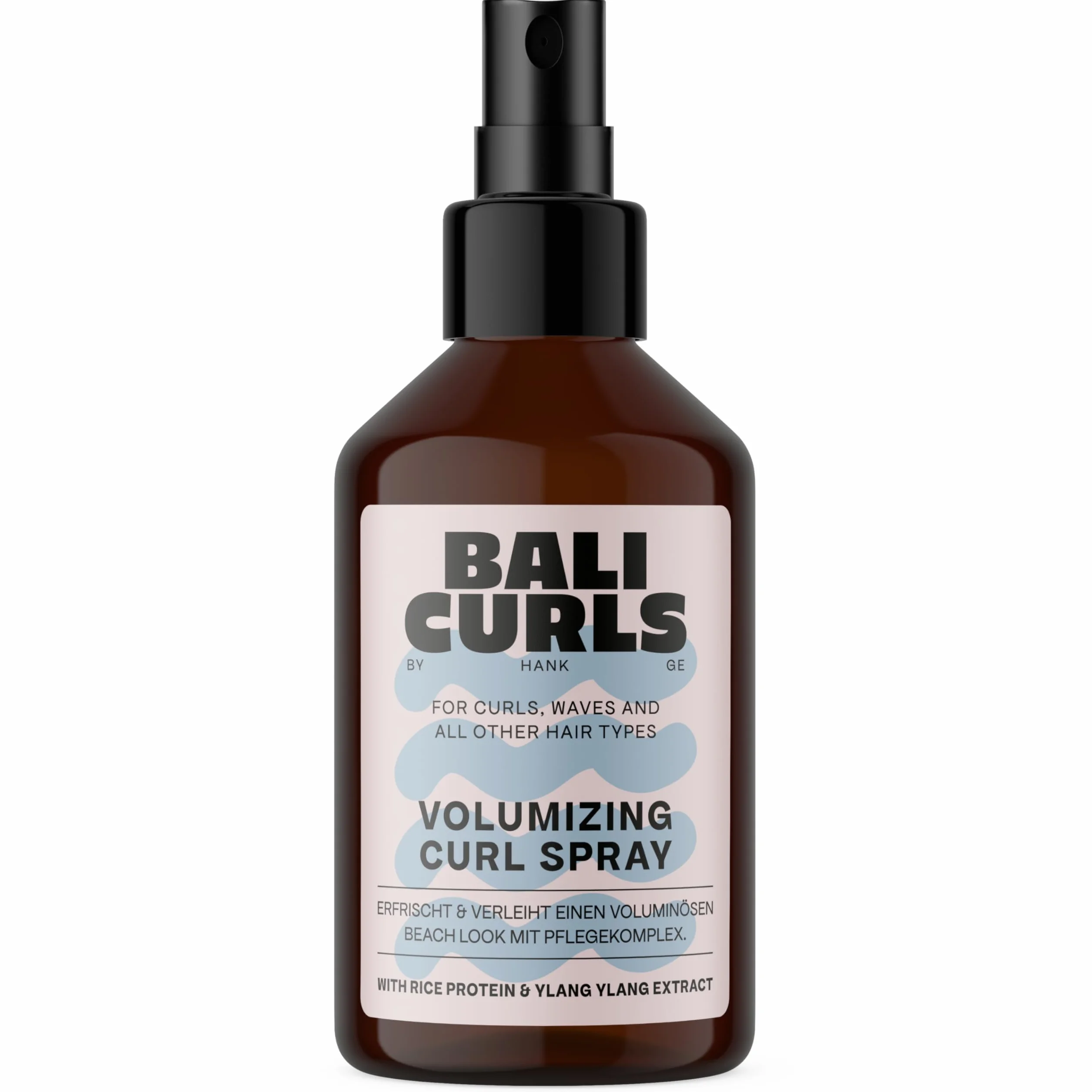 BALI CURLS Volumizing Curl Spray – spray do loków z białkiem ryżowym i ylang-ylang – wegański spray odświeżający dla objętości i połysku – zgodny z Curly Metod, pielęgnacja loków naturalnych – 150 ml