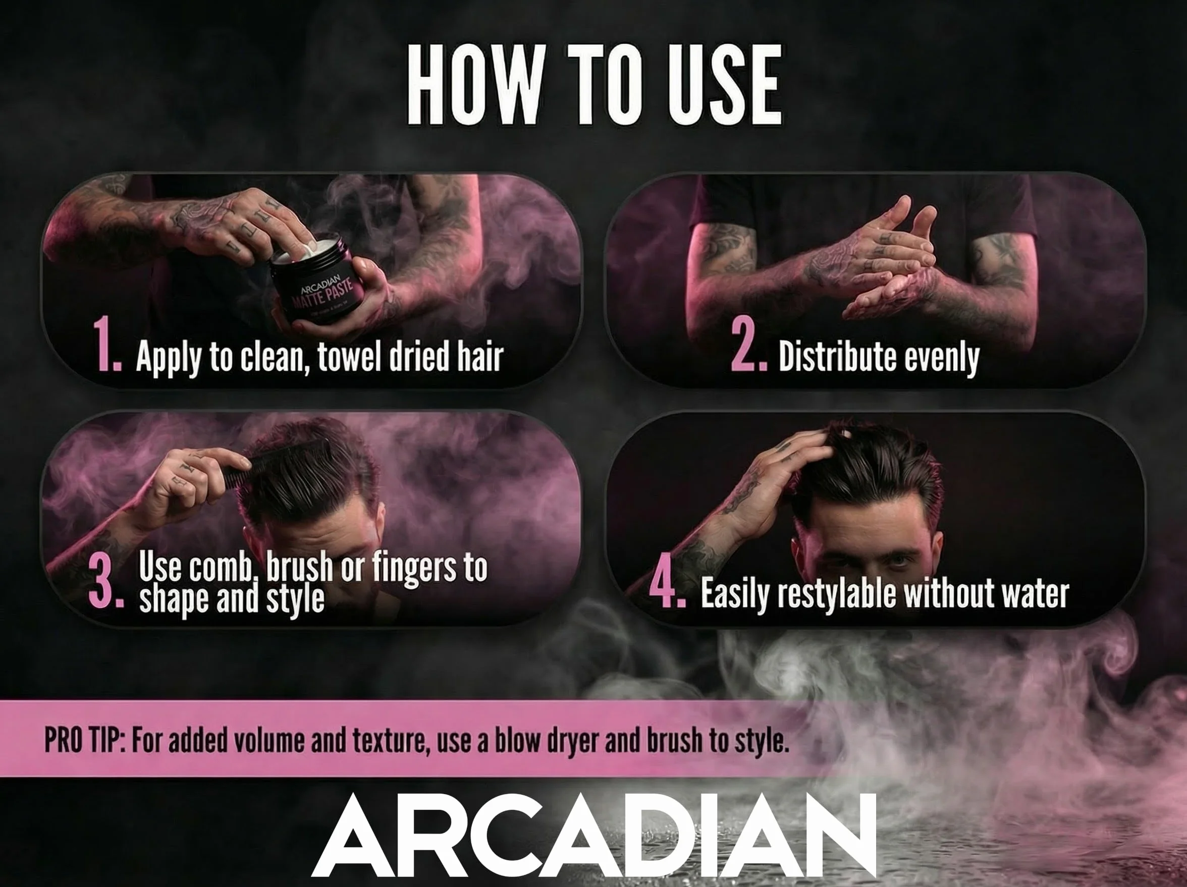Arcadian Grooming Matte Pasta Heavy Dry Cream 115 g