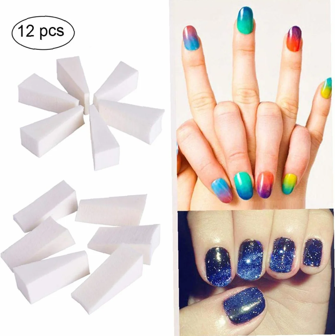 12 szt. / zestaw Nail Art Gradient miękkie gąbki do malowania blaknięcie narzędzia do manicure - polskie stemplowanie DIY narzędzia do zdobienia paznokci akcesoria