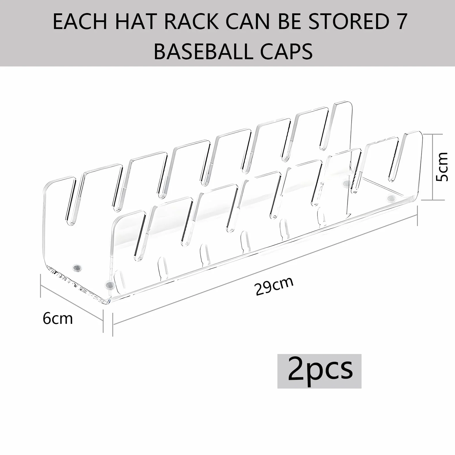 2 sztuki akrylowych stojaków na kapelusze, do czapek baseballowych, organizerów na czapki, bez instalacji, do przechowywania czapek, sypialni, szafy, biura, komody, przezroczystych