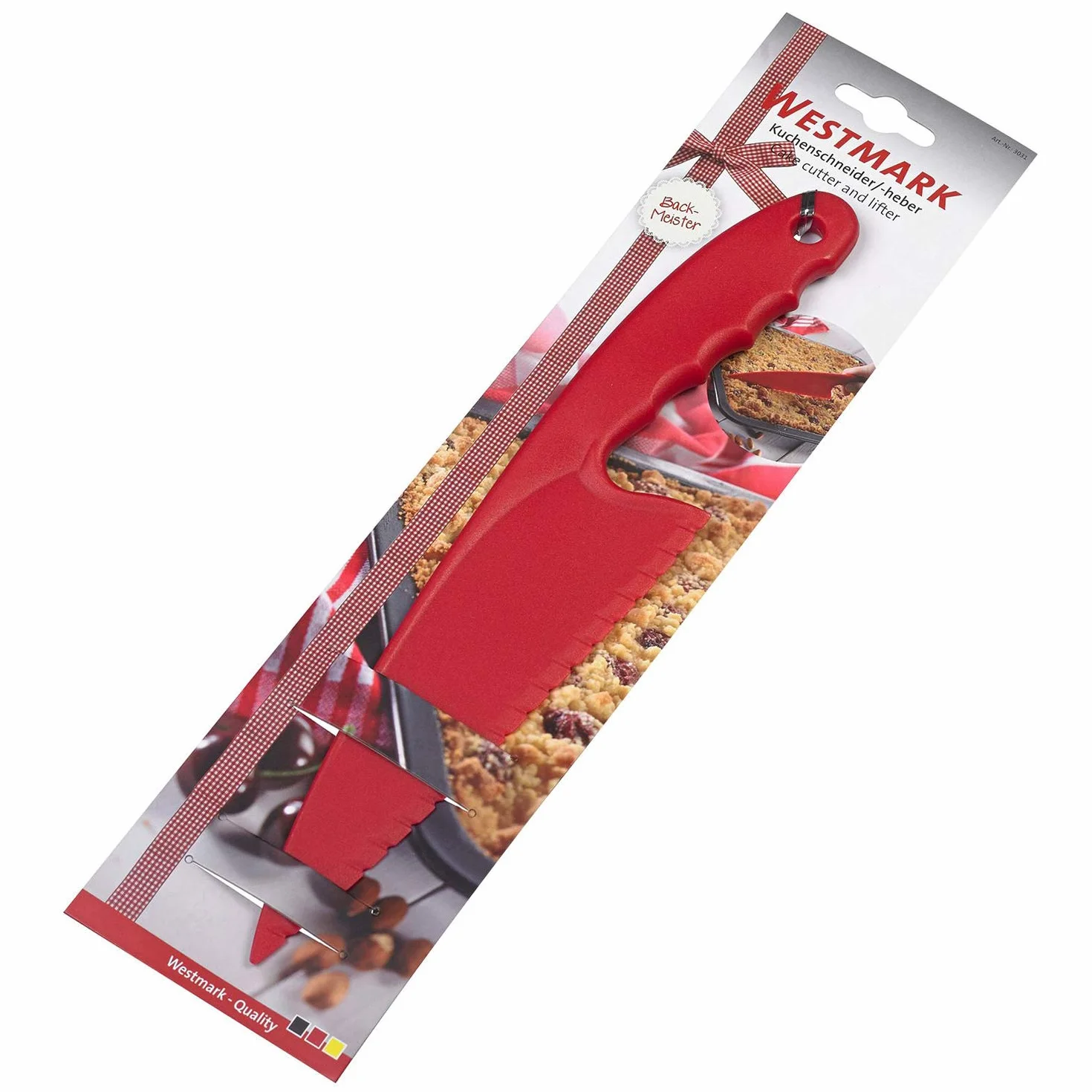 Westmark Łopatka-nóż do ciast, Extra szeroka, Długość: 29 cm, Tworzywo sztuczne, Czerwona, 30312270