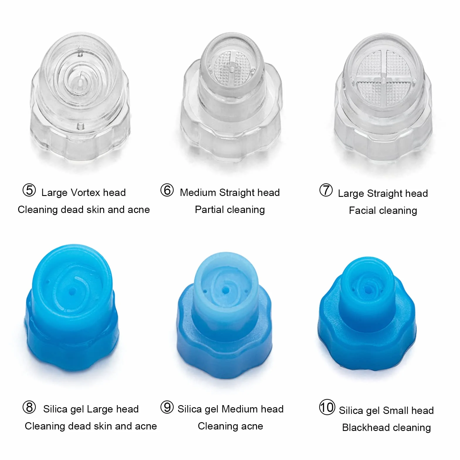 Hydrafacial Wymiana końcówek Porady kosmetyczne Vortex P?askie końcówki do peelingu wodnego Aqua Peel Hydrofacial Parts plastikowe lub silikonowe 10 sztuk Elitzia ETAF133T