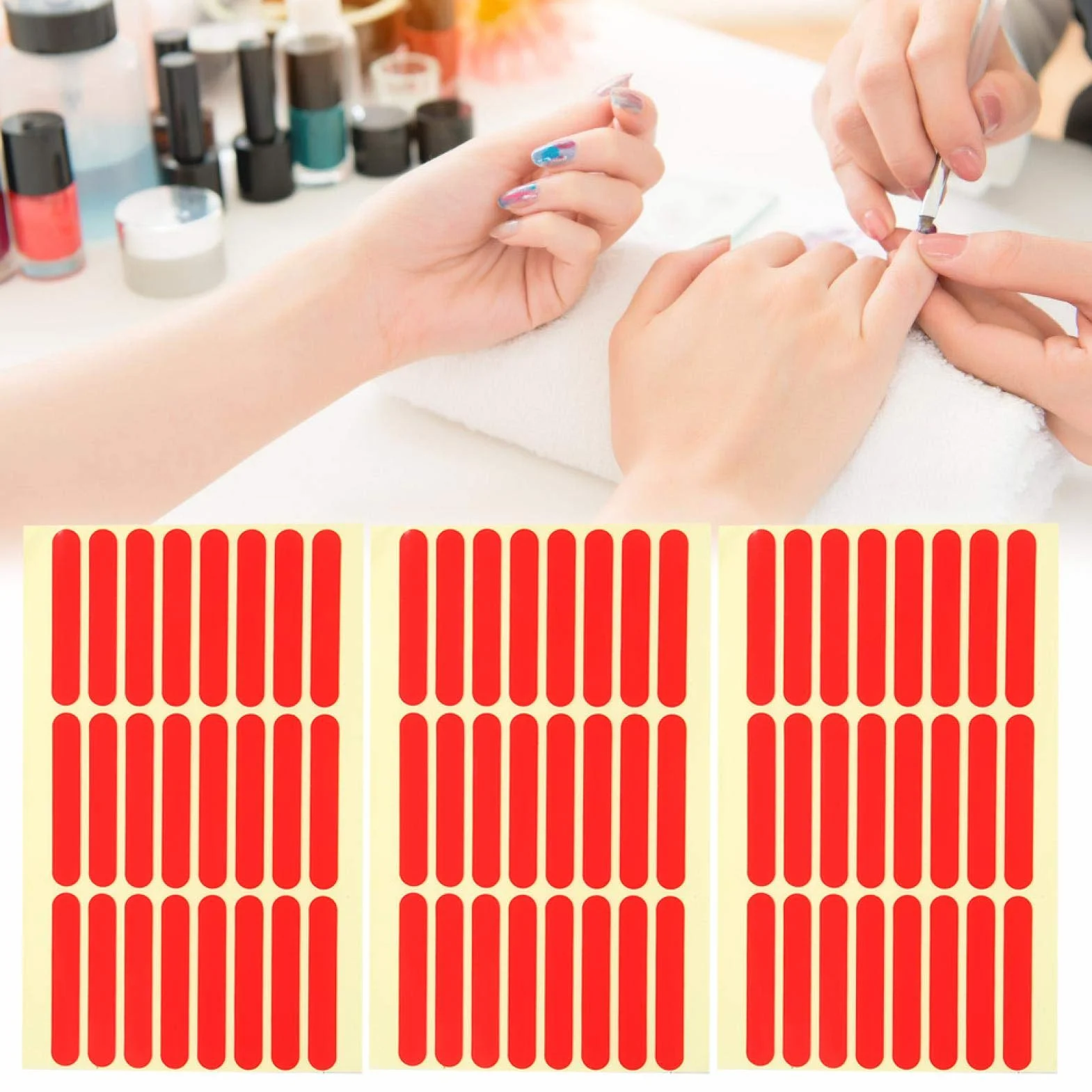 3pcs Nail Art Double-Sided Tape Nail Tip Display Double-Sided Adhesive Manicure Tool Fake Nails Display Stand for Nail Salon