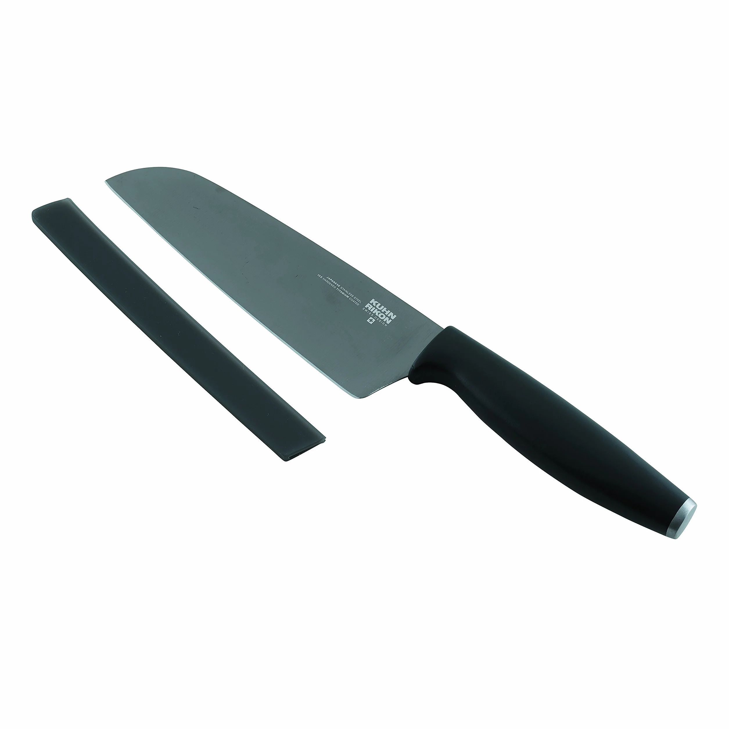 KUHN RIKON 26583 COLORI tytanowy grafitowy nóż Santoku, nóż szefa kuchni, tworzywo sztuczne