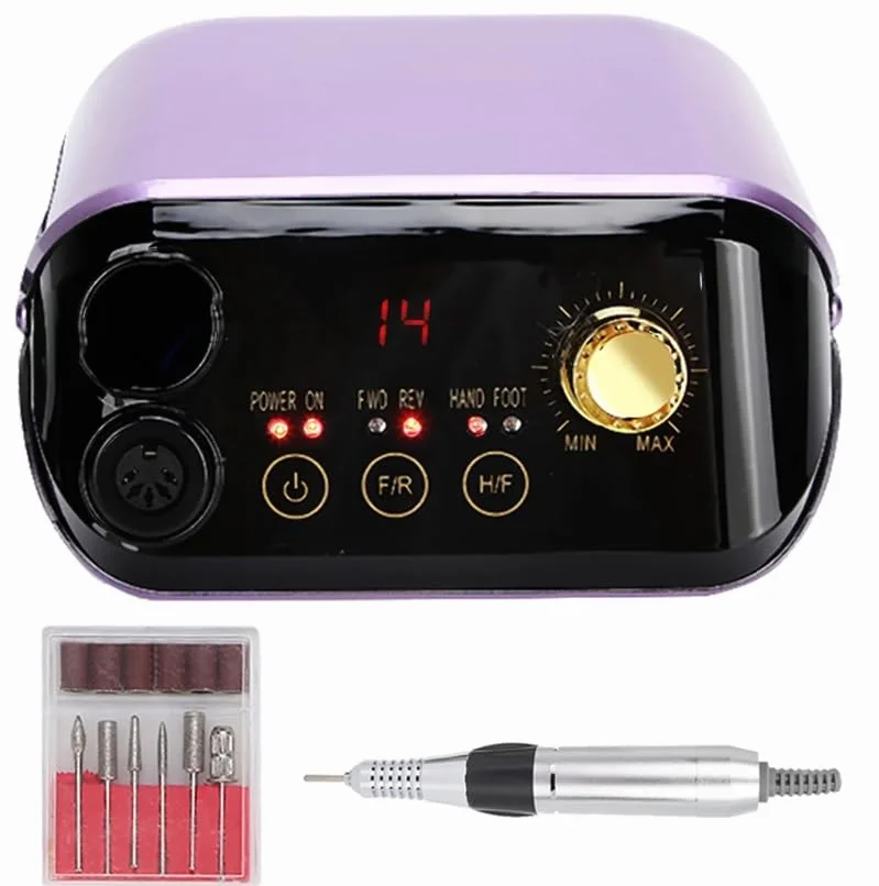 Frezarka Do Paznokci 65W 35000 RPM Twist-Lock Zestaw Frezów Cicha Praca