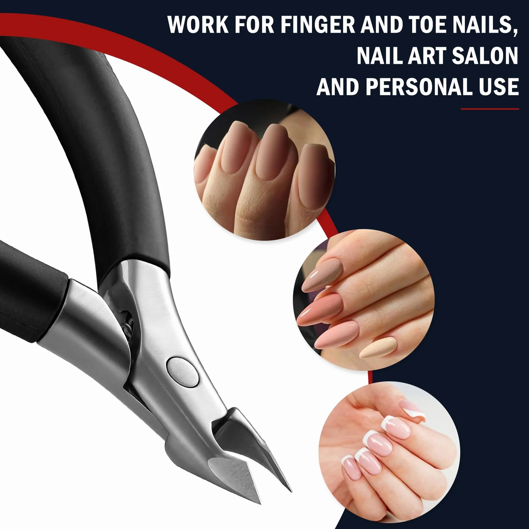 FVION Obcinacz do skórek, szczypce do skórek ze stali nierdzewnej, obcinacz do skórek z precyzyjnymi ostrzami, profesjonalne nożyczki do skórek, narzędzia do manicure'u | Naskórek Nipper (czarny)