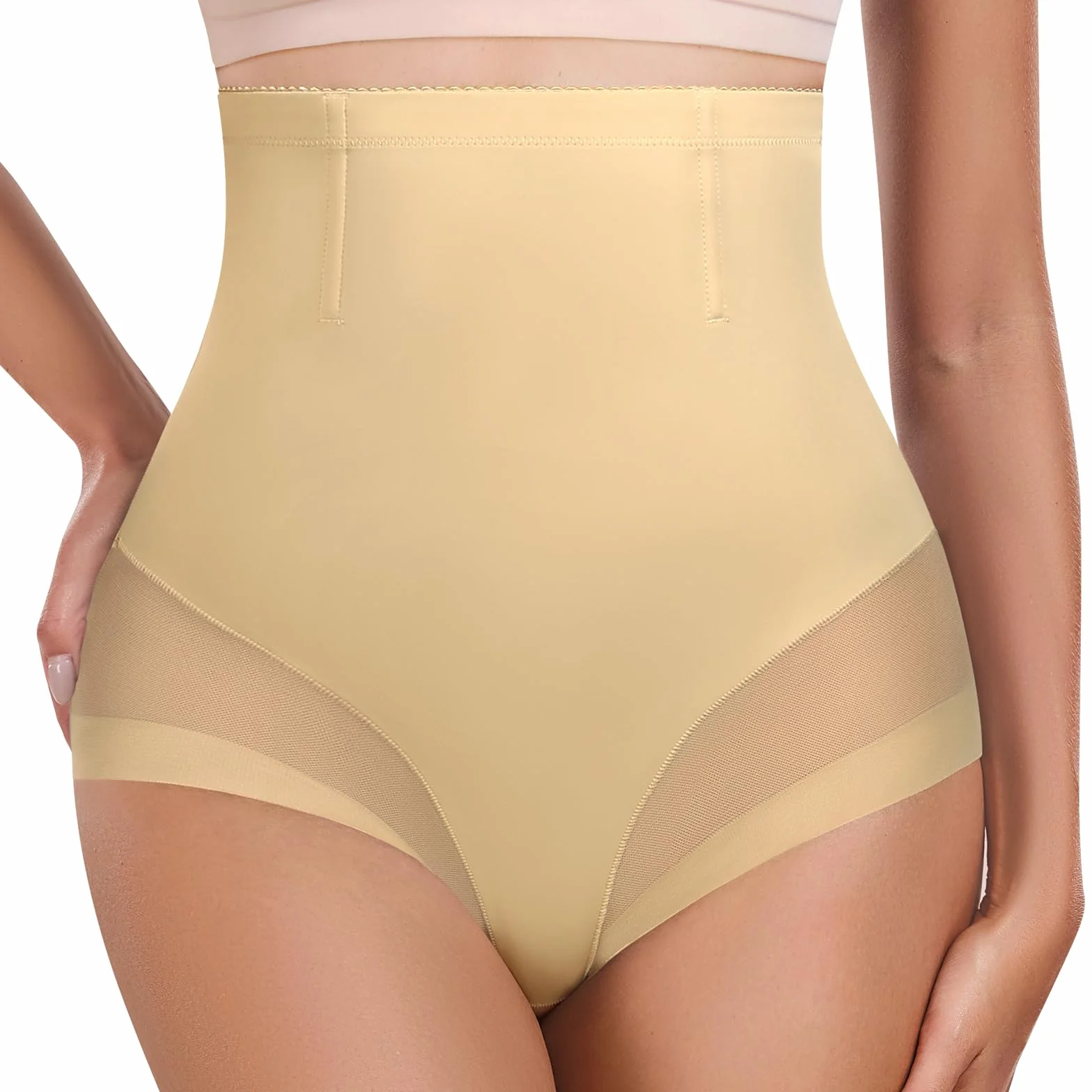 Xnova Bielizna modelująca damskie majtki z płaskim brzuchem, bielizna modelująca brzuch z wysokim stanem, oddychające bezszwowe majtki modelujące body
