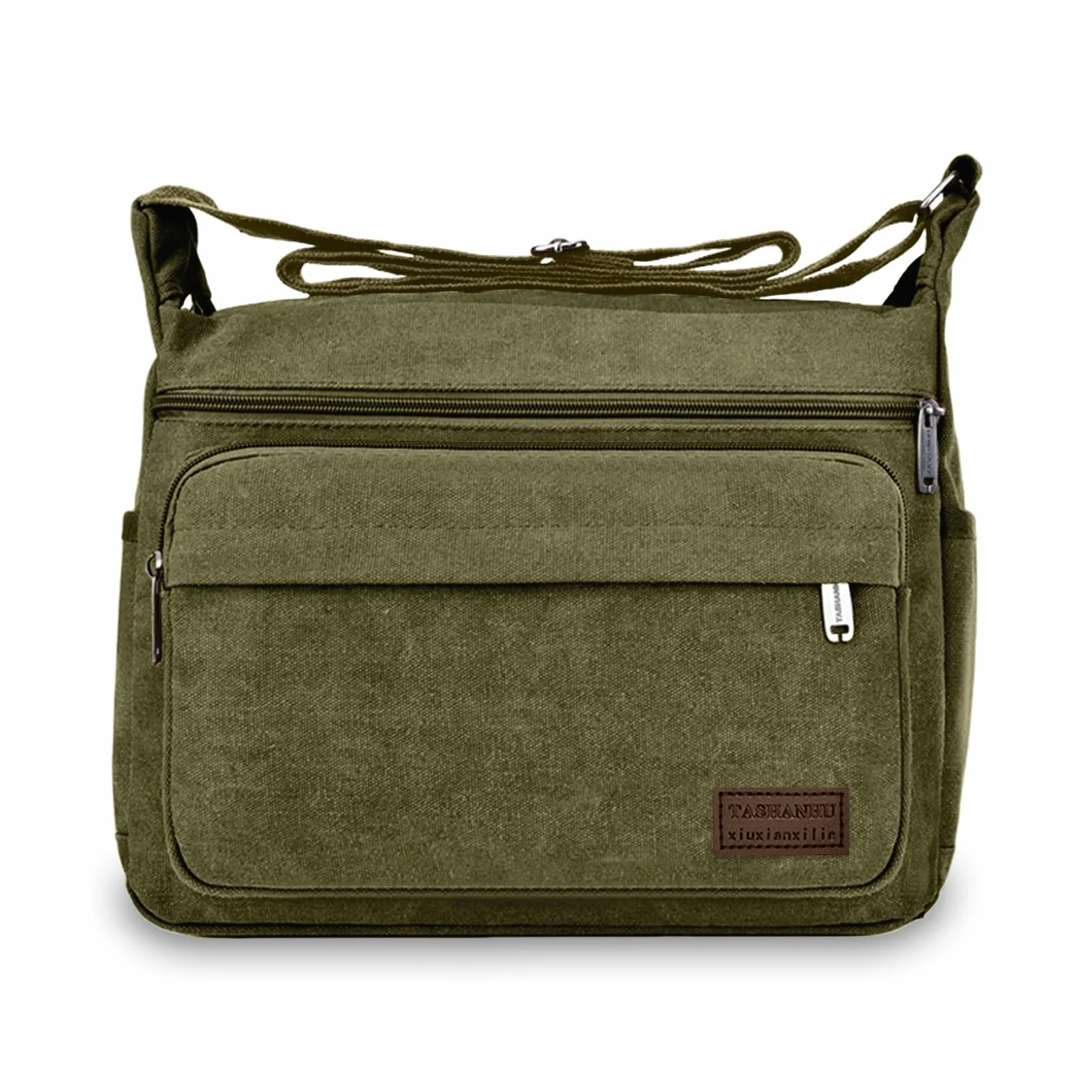 Aucuu Wodoszczelna torba na ramię dla mężczyzn, wielofunkcyjna torba listonoszka, płócienna torba na ramię, płócienna, torba na crossbody, torba robocza, torba męska do szkoły, na podróż, do pracy
