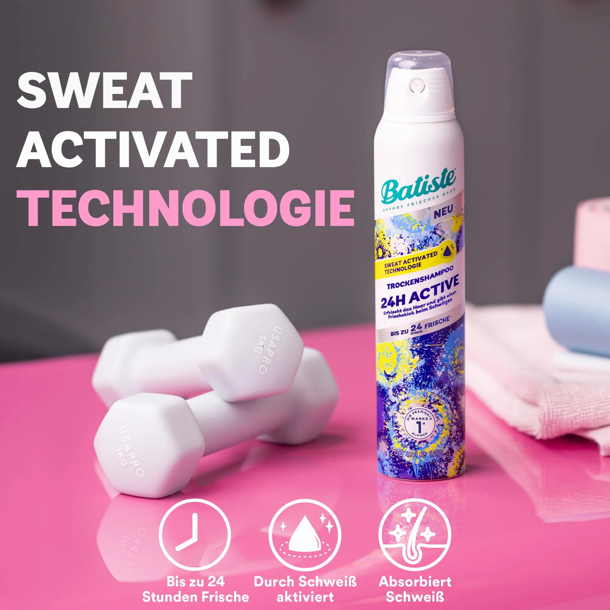 Church & Dwight 24H Active Suchy Szampon, 200 ml