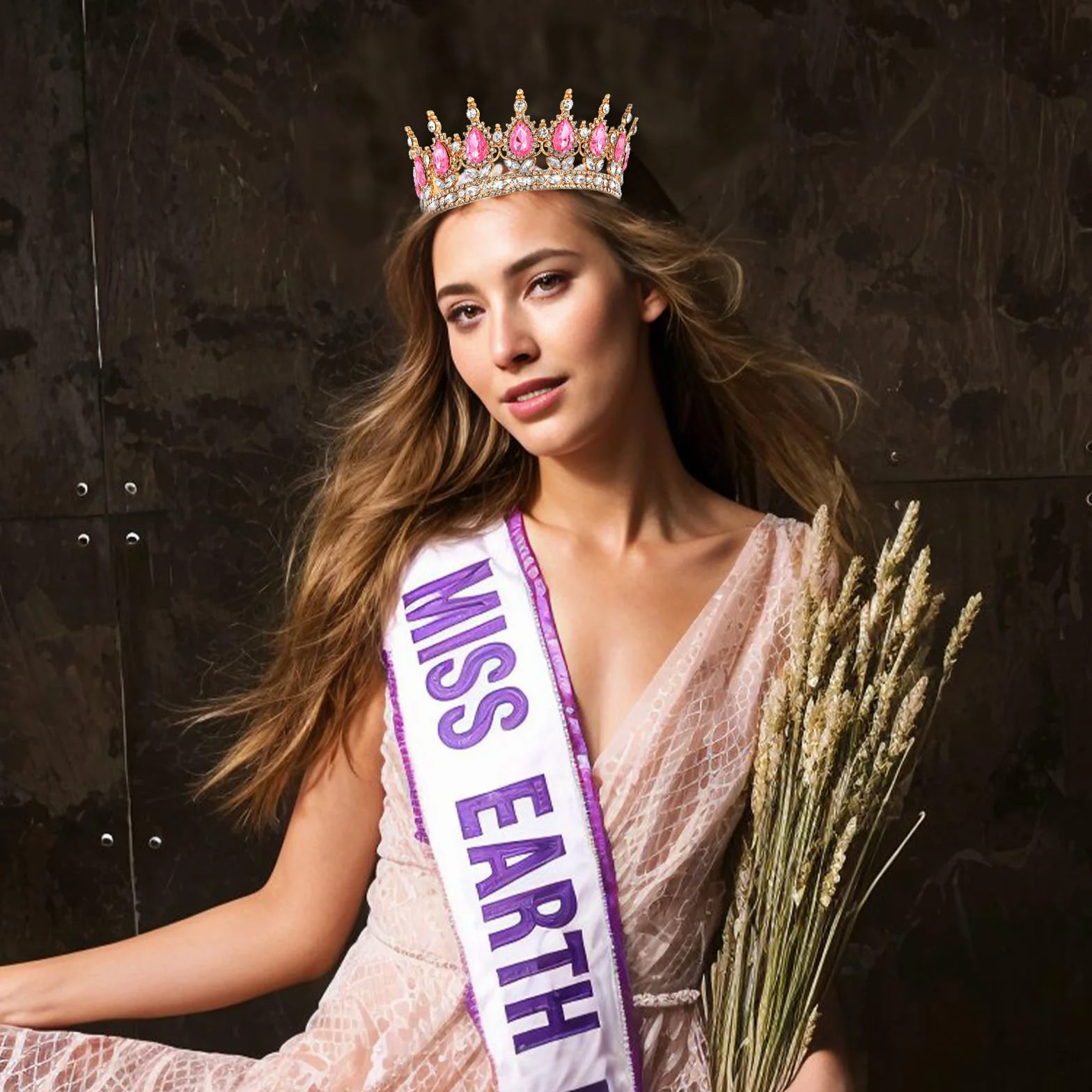 1 sztuka Tiara księżniczki Korona Damska Tiara z kryształami Tiara dla dziewczyn Damska kryształowa Tiara Damskie vintage tiary Błyszczące diademy Biżuteria do włosów dla panny młodej, ślub, bal