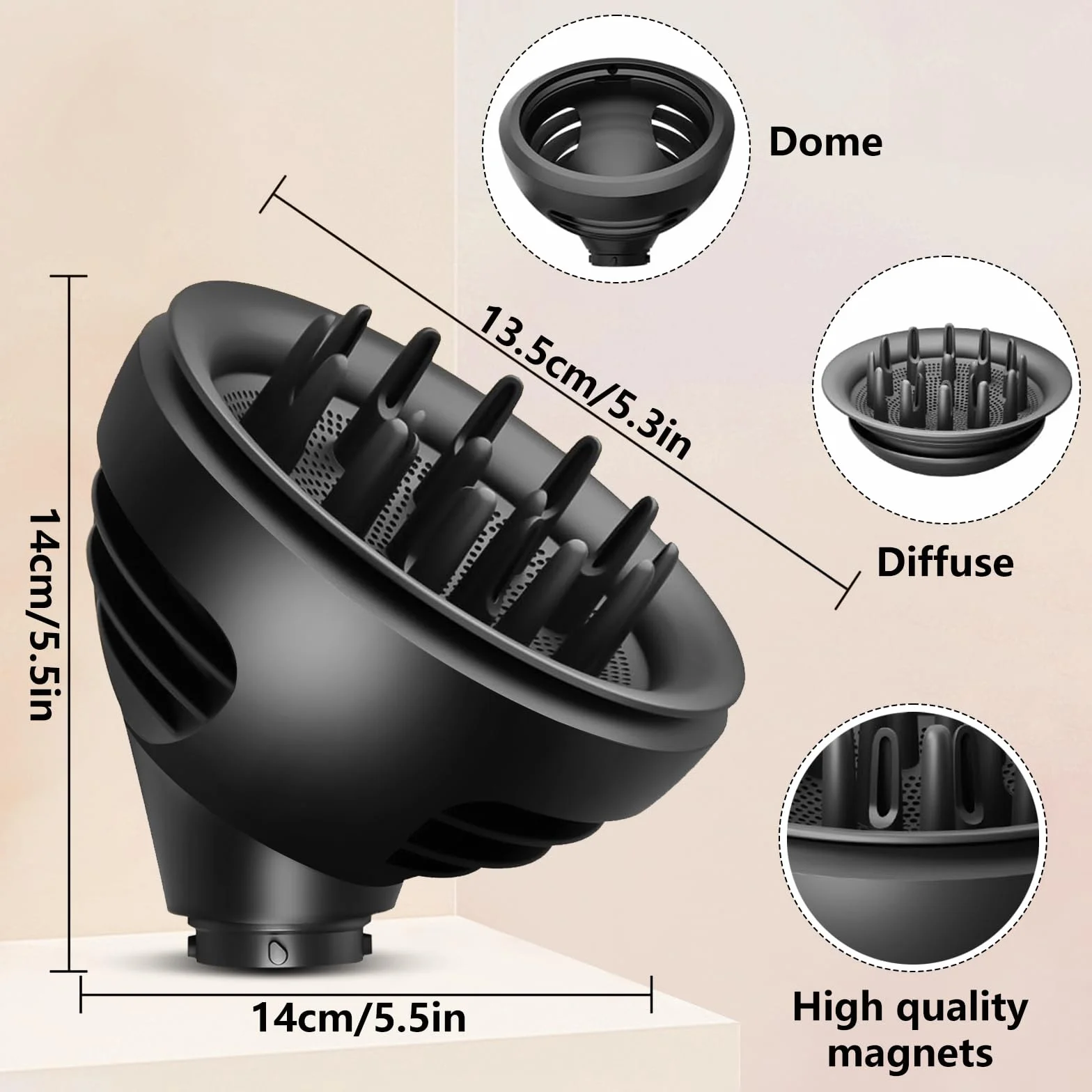 Chuancheng dyfuzor do fal i loków do stylizatora Dyson Airwrap, ulepszony dyfuzor do stylizatora Dyson Airwrap HS01 HS05 HS08 do włosów falistych, kręconych lub z łokami