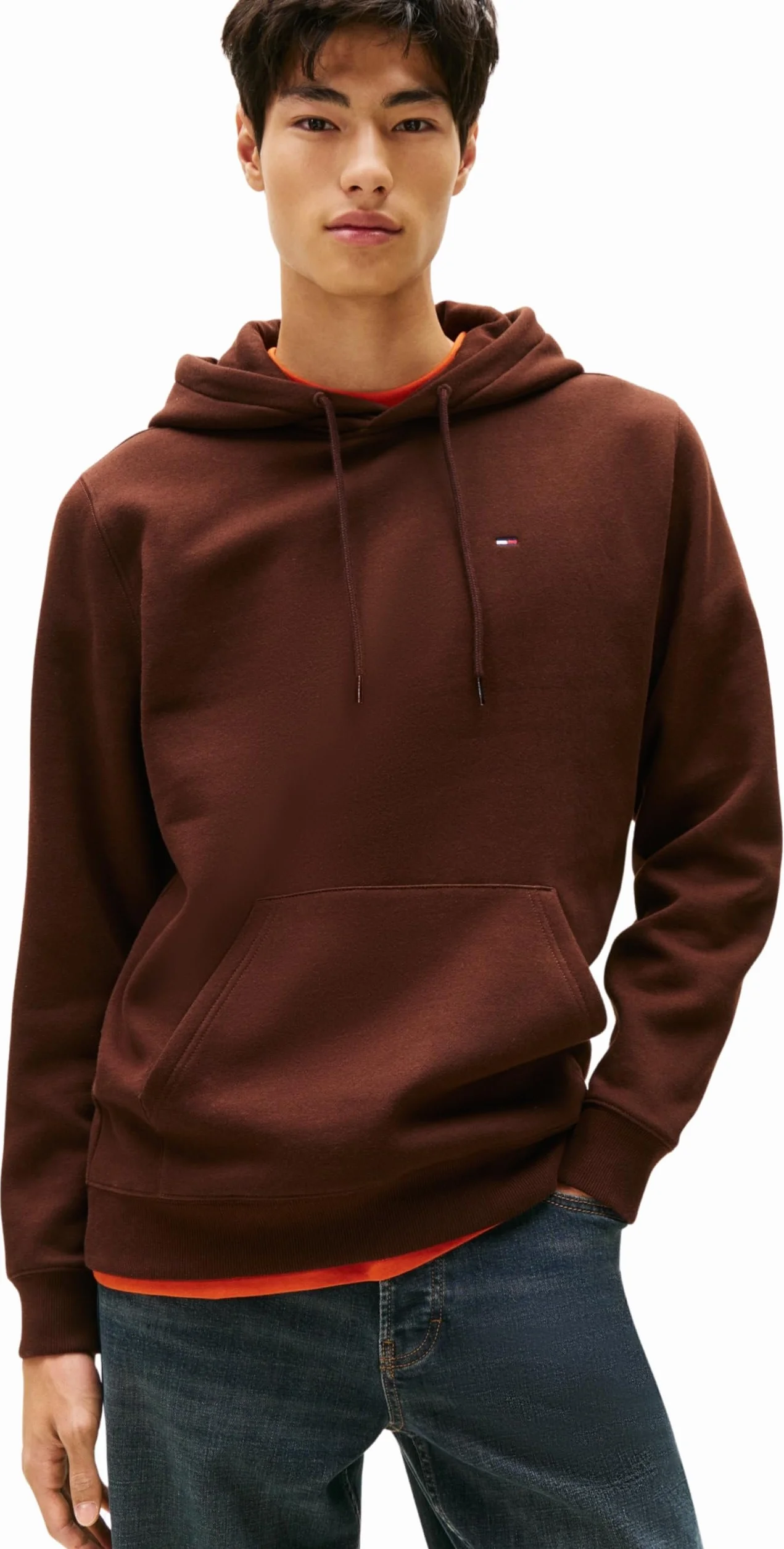 TOMMY JEANS Męska bluza z kapturem TJM REG S FLAG DM0DM20742, brązowa, XXL, Brązowy (Rich Brown), XXL