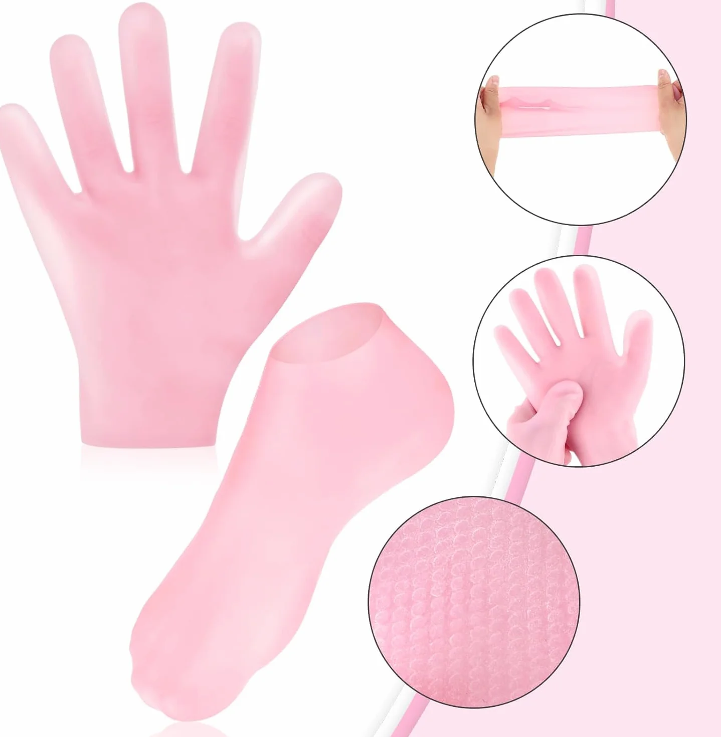 3 pary skarpet nawilżających, silikonowe skarpetki na stopy, silikonowe skarpetki do pedicure, popękane i suche żelowe skarpety, peeling do naprawy suchych stóp