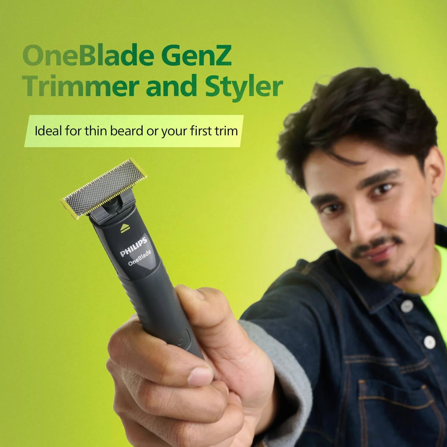 Philips OneBlade QP1424/10 trymowanie krawędzi i golenia, 2 x grzebienie do ścieru Click-on (1,3 mm), do ponownego ładowania, do stosowania na mokro i na sucho