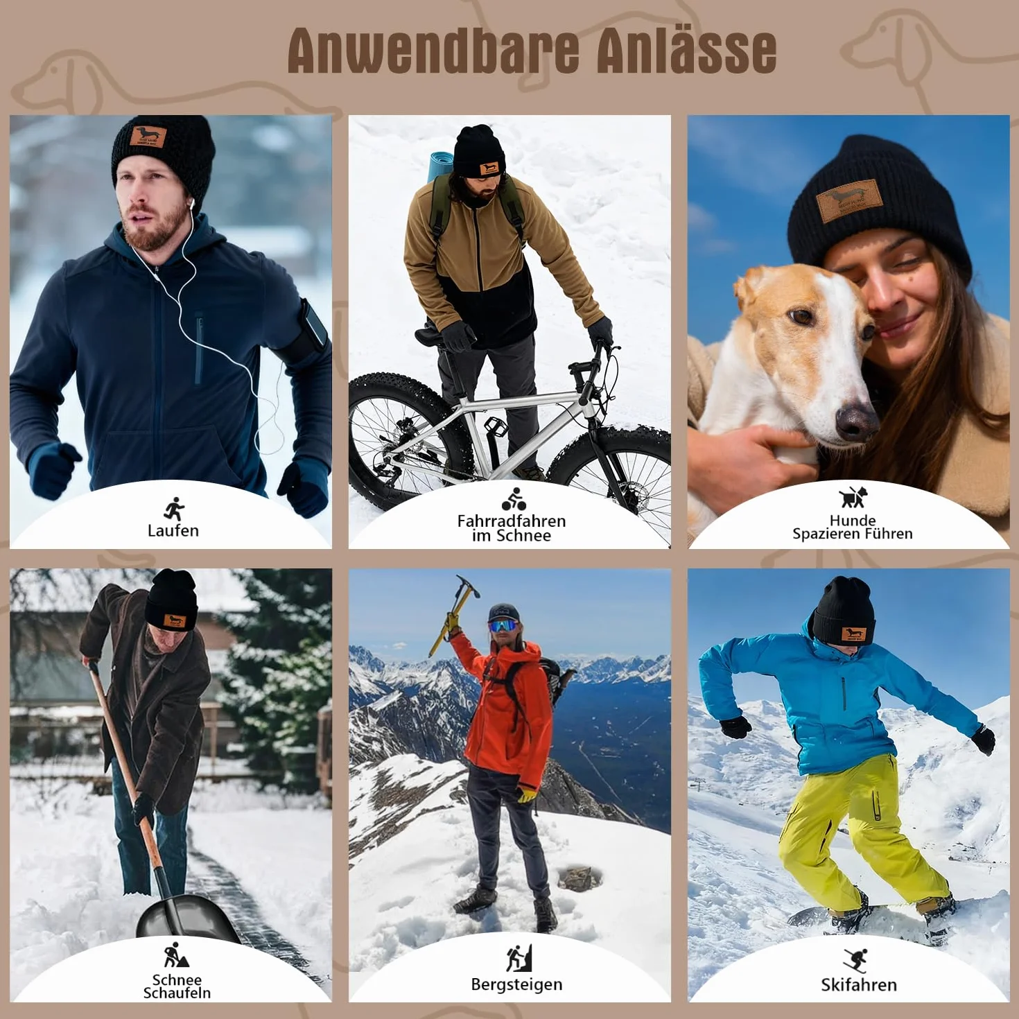 Jamnik zestaw prezentowy ze skarpetkami czapka z dzianiny, prezenty dla właścicieli psów, jamnik czapka z dzianiny beanie, jamnik skarpetki skarpetki tenisowe skarpetki sportowe, prezent dla