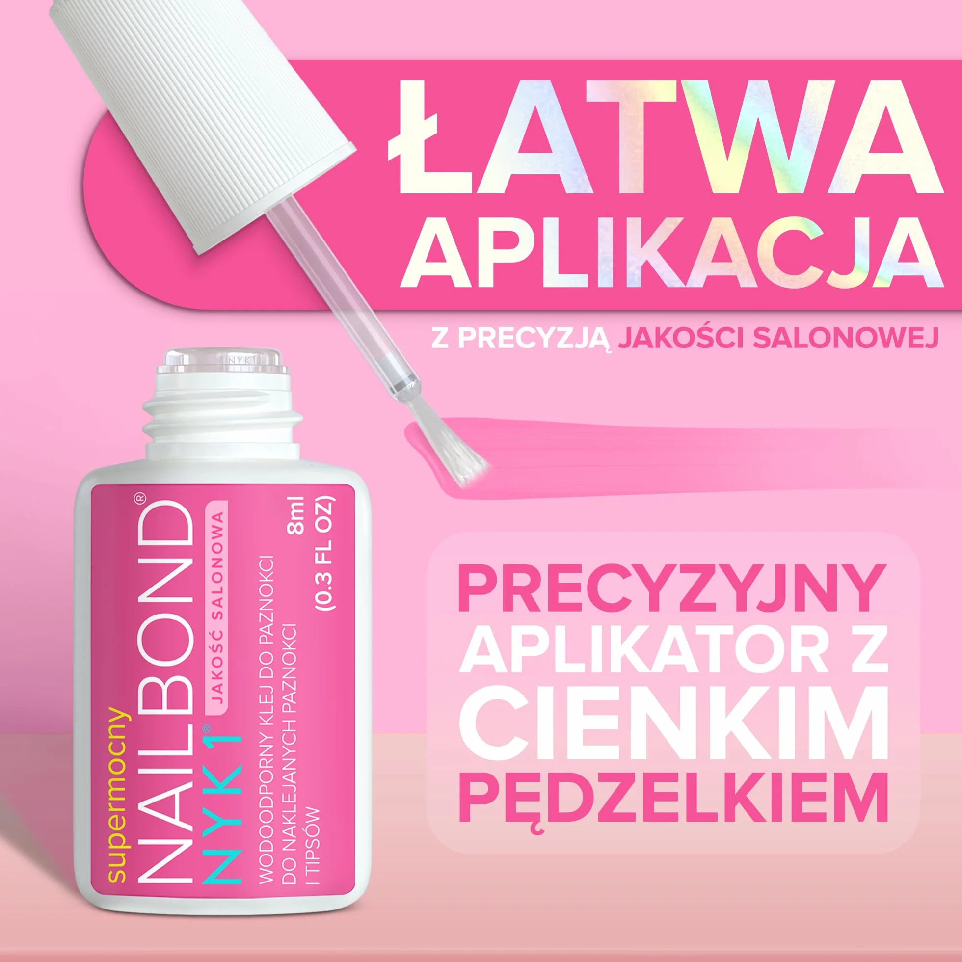 NYK1 NailBond Klej Do Paznokci Prasowanych 8 ml Bardzo Mocny Długotrwały