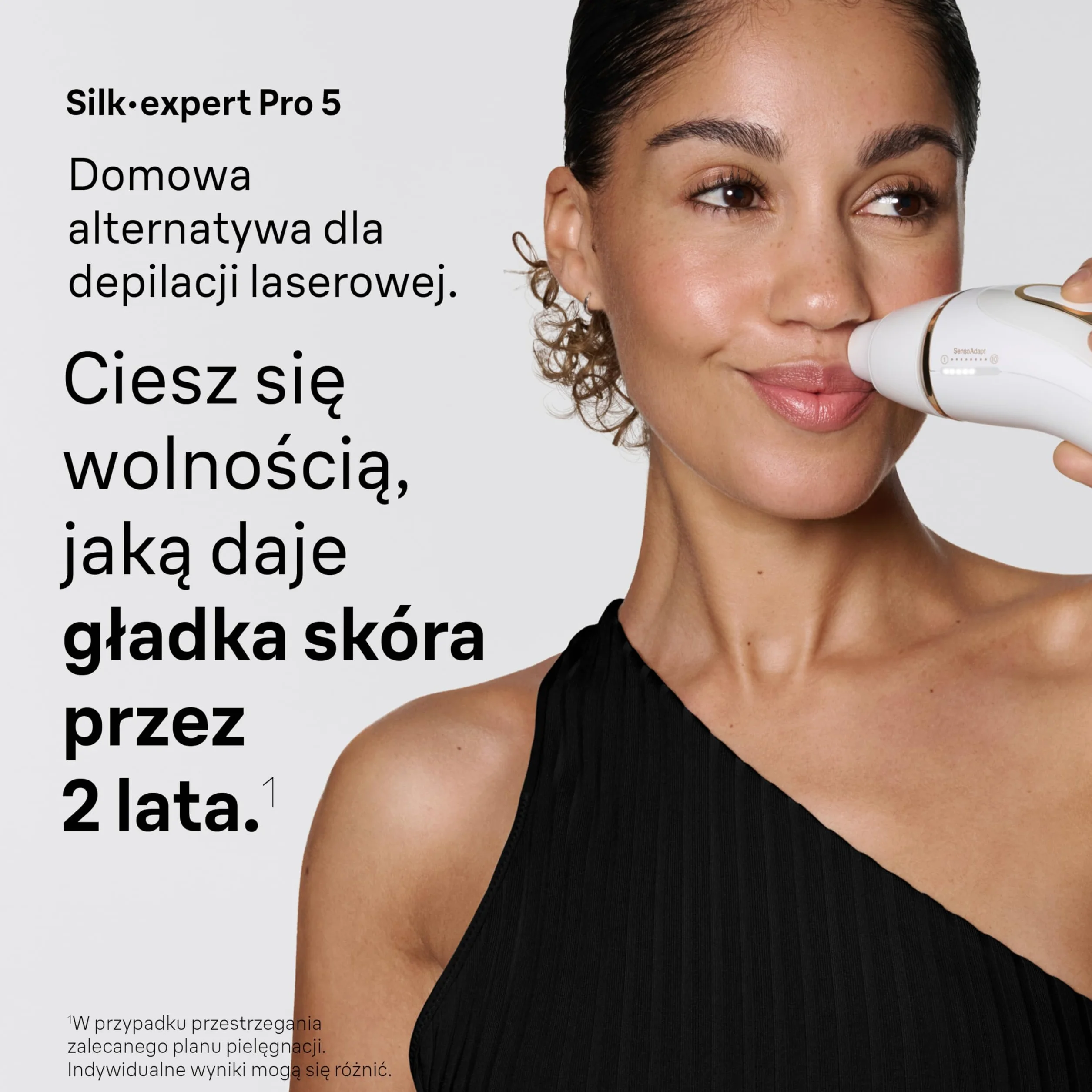 Braun IPL Smart Silk·expert Pro 5, Laserowe Usuwanie Owłosienia w Domu, Trwała Depilacja, Z Saszetką, Golarką Gillette Venus, 4 Nasadkami, PL5431
