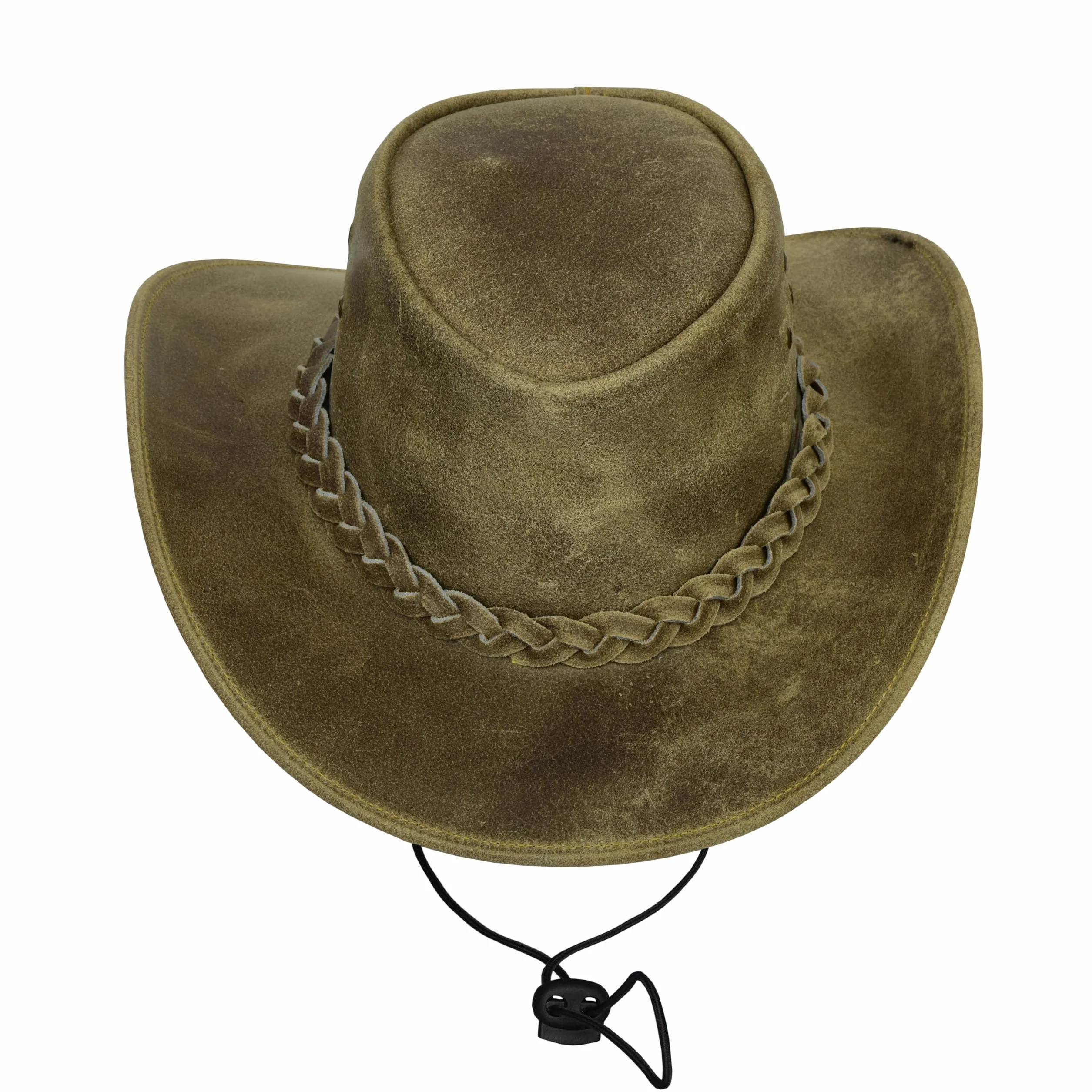 Kapelusz kowbojski Leatherick Oryginalna zamszowa skóra bydlęca w stylu australijskim Kapelusz ze skóry bydlęcej Western Outback