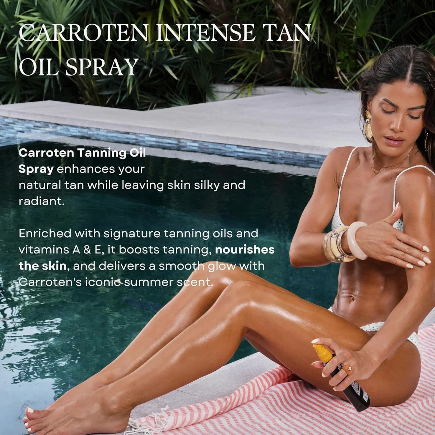 Carroten Intensive Tanning Oil 125 ml – przyspieszacz opalania z olejkami marchewkowymi i kokosowymi – wegański olejek do opalania z witaminami A i E