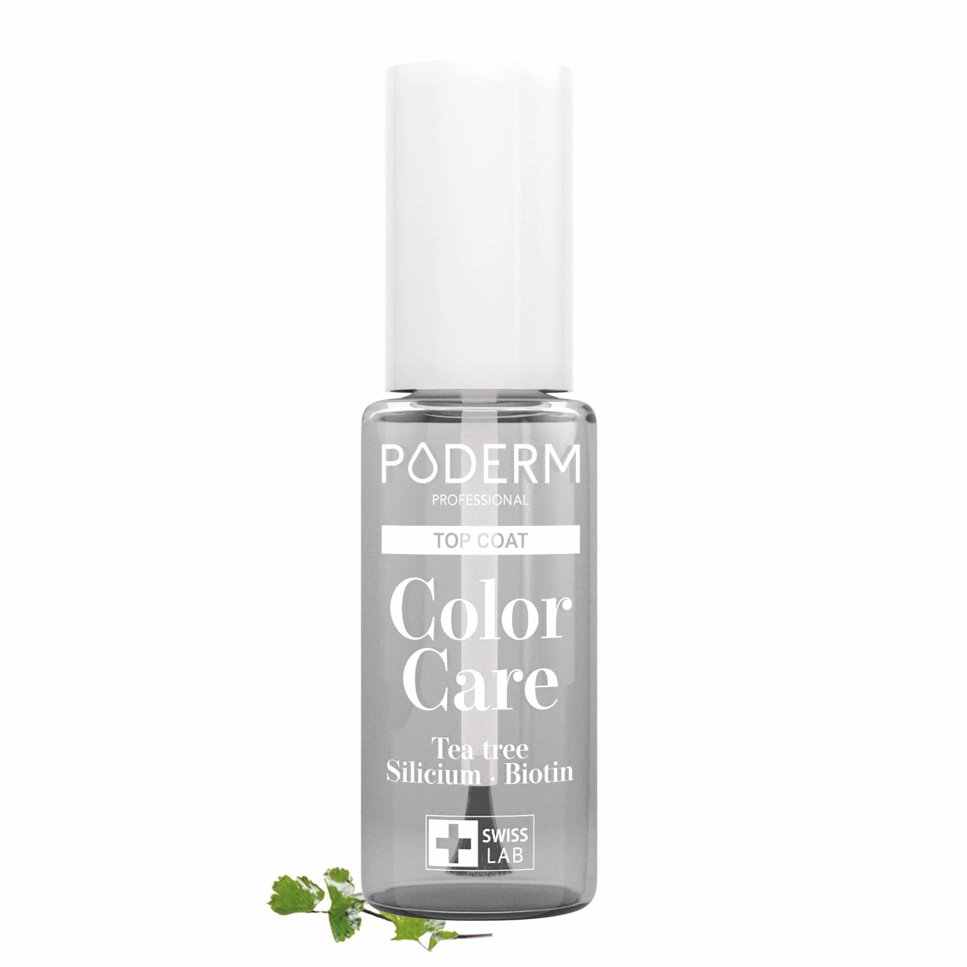 SWISS LAB TOP COAT Błyszczący TEA TREE długotrwała trwałość koloru żółtych zniszczonych paznokci naturalne wegańskie