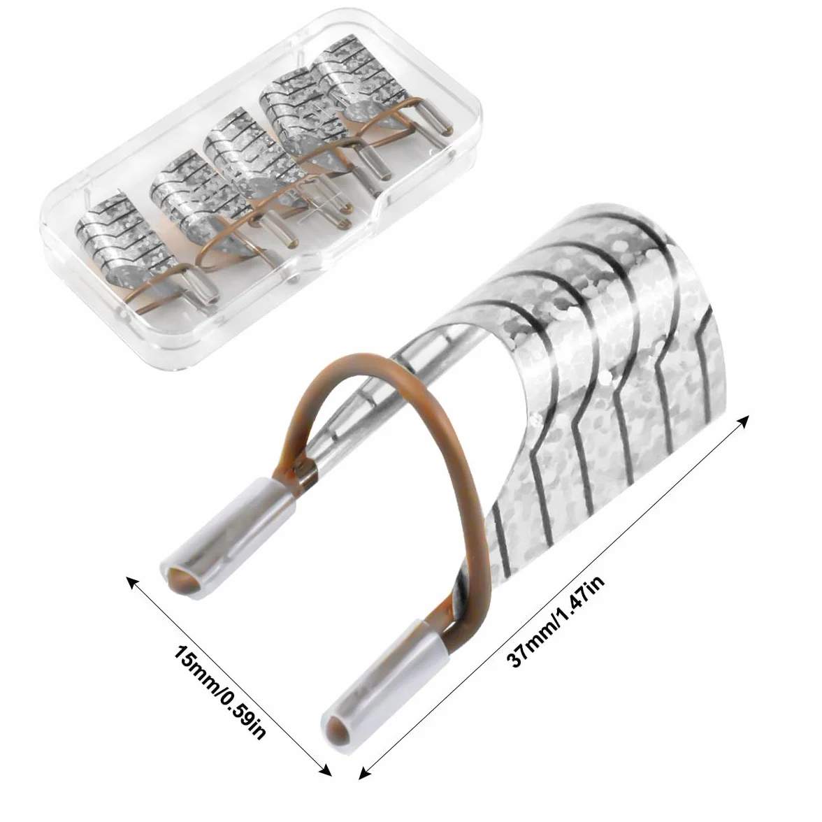 Aluminiowe szablony do paznokci Dokeno 5 szt. wielokrotnego użytku srebrne