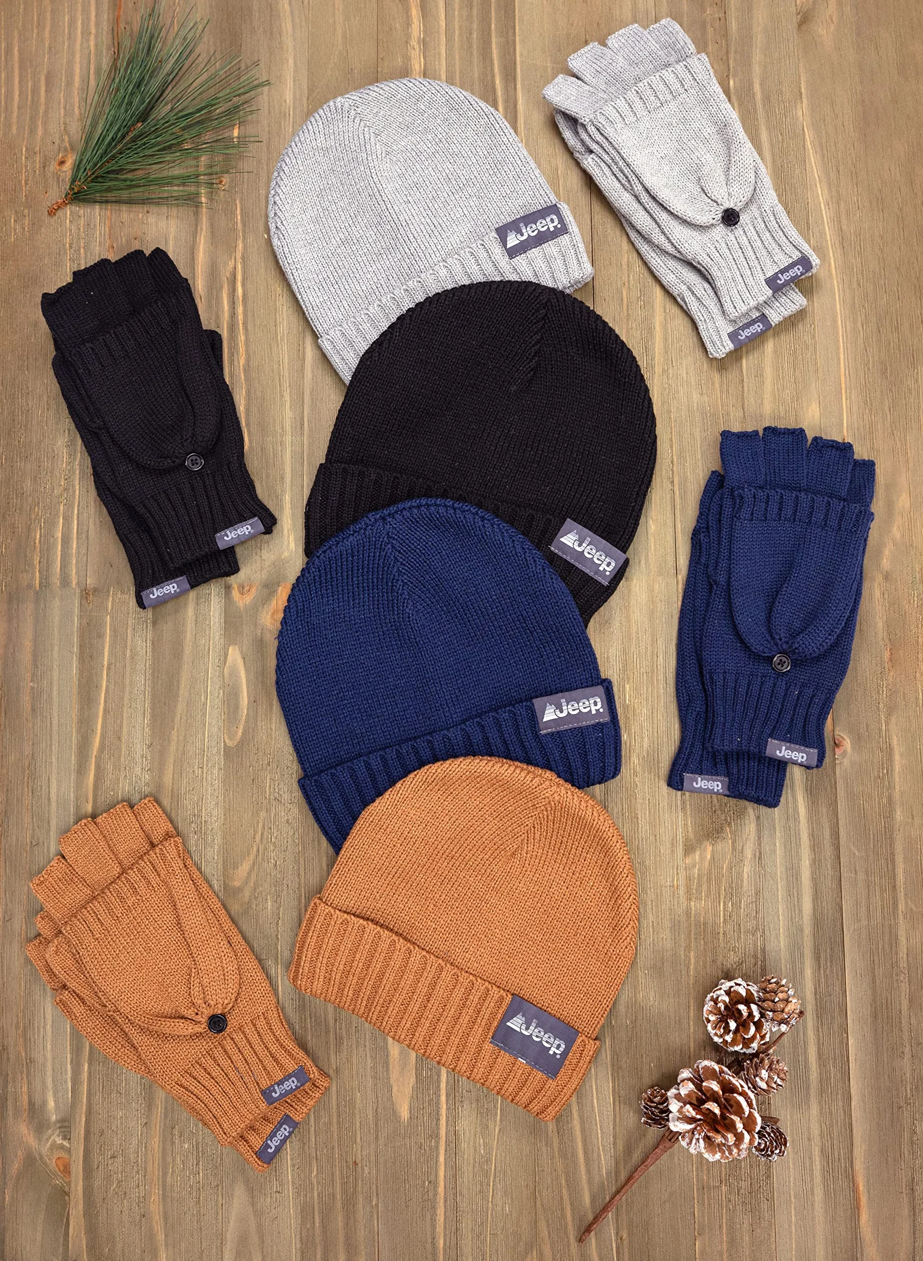 Jeep Zestaw akcesoriów zimowych Uniseks Beanie & Convertible Glove zestaw