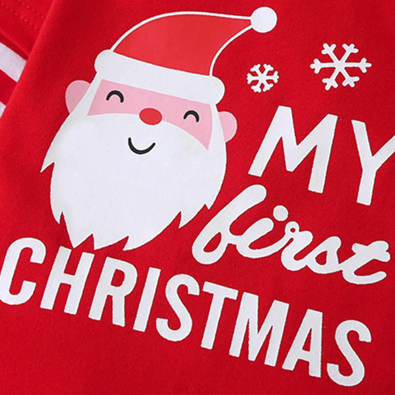 Zestaw ubrań dla dziewczynek, odzież dla noworodków z napisem My First Christmas, długie rękawy, marszczone spodnie ze Świętym Mikołajem i czapką, na Boże Narodzenie, zestawy odzieży na 0-24