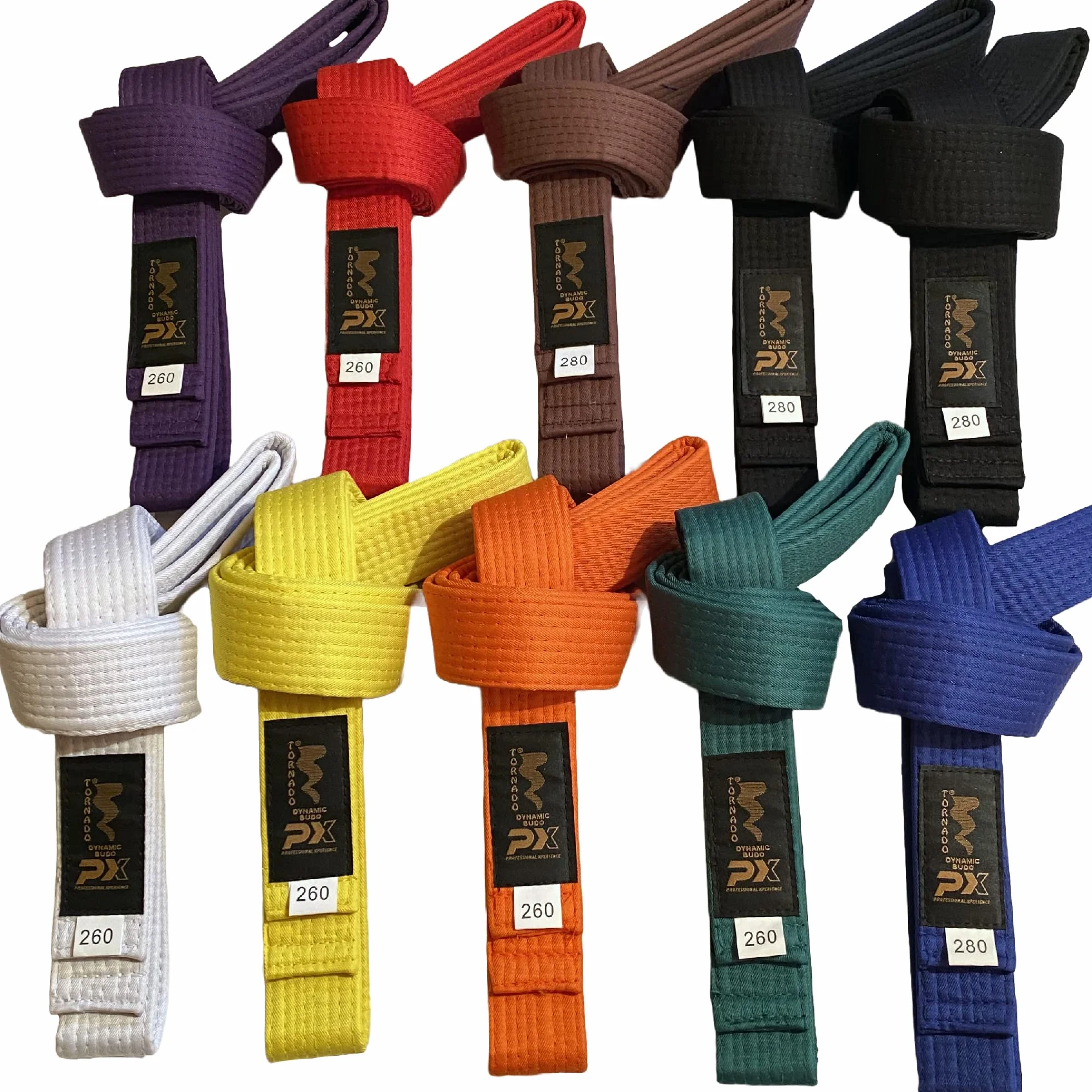 Pasek do sportów walki - brązowy 330 cm długości, 4 cm szerokości - karate, judo, taekwondo, jujutsu, kickboxing, ninjutsu, brązowy