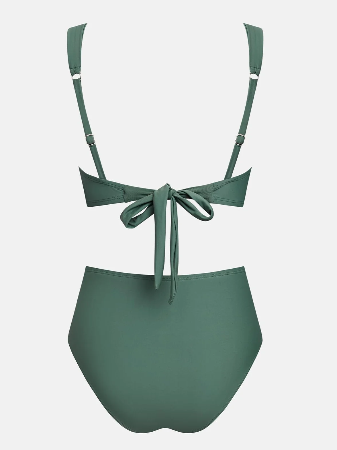 CUPSHE Damskie zestawy bikini z wysokim stanem dekolt w serek dwuczęściowe skręcone przednie plecy samoprzylepne regulowane paski strój kąpielowy