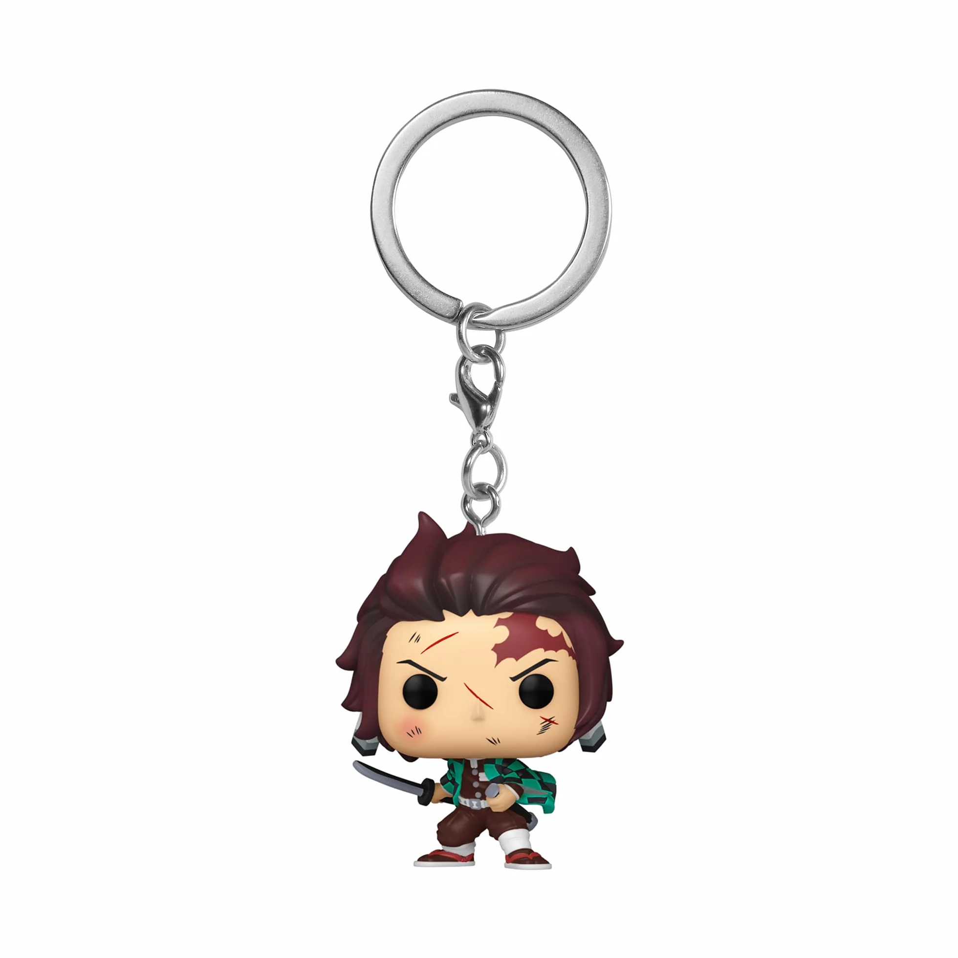 Funko Pop! Brelok do kluczy: Demon Slayer - Tanjiro Kamado - Bloody - Mini kolekcjonerska figurka winylowa nowość brelok do kluczy - wypełniacze do skarpet - pomysł na prezent - oficjalny towar -