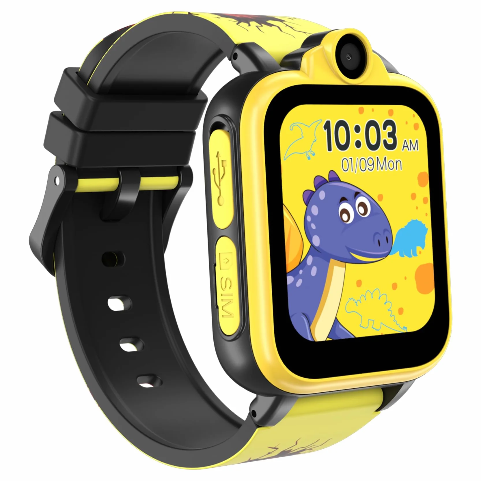 IOWODO Smartwatch dziecięcy 2G SIM z funkcją odtwarzania połączeń, funkcja SOS, muzyka, krokomierz, latarka, budzik, dla dzieci, do rozmów telefonicznych, prezent dla chłopców i dziewczynek w wieku 3