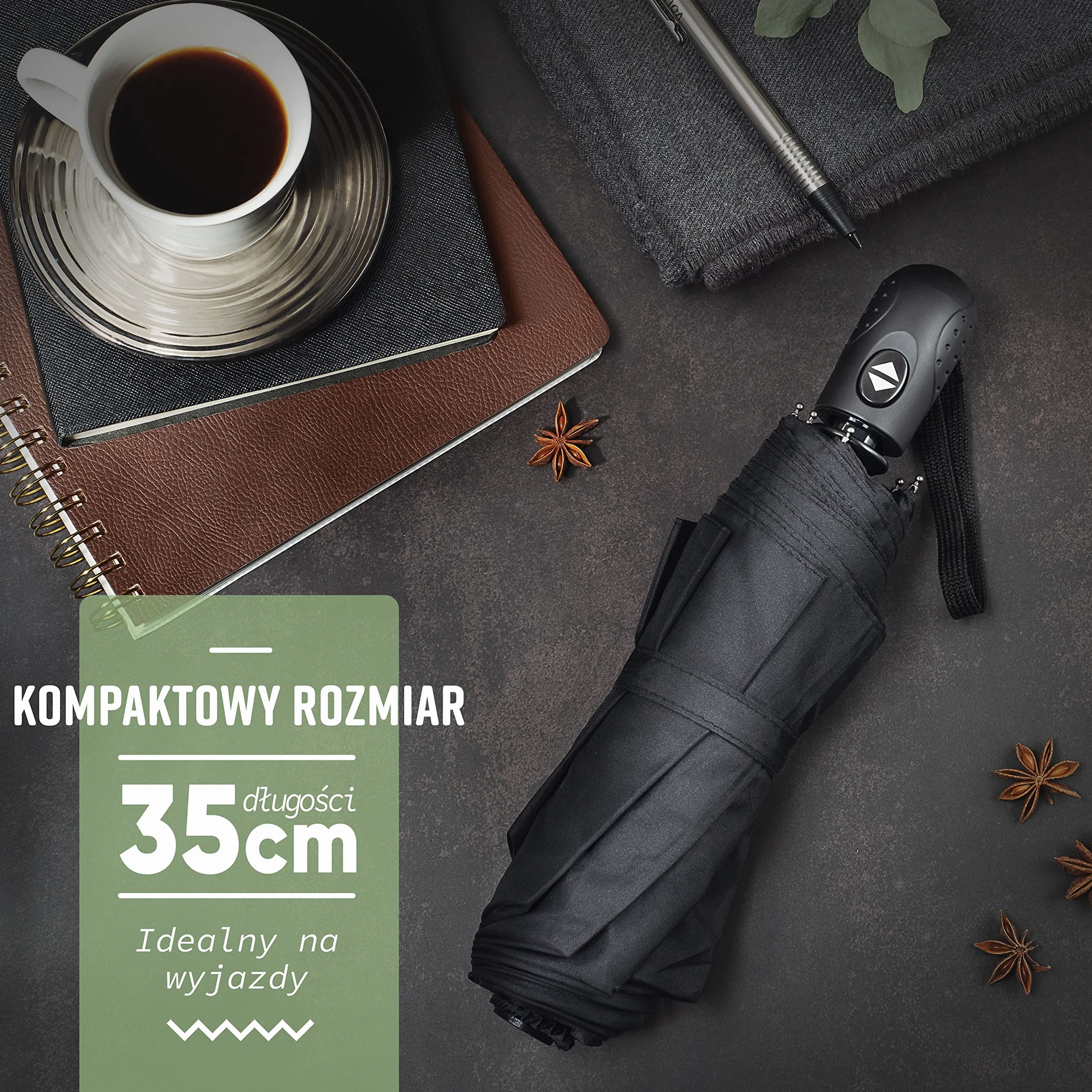 Villkin Parasol odporny na burze z automatycznym otwieraniem i zamykaniem – wytrzymały i wysokiej jakości parasol w kolorze czarnym dla kobiet i mężczyzn – parasol kieszonkowy o szerokości 107 cm