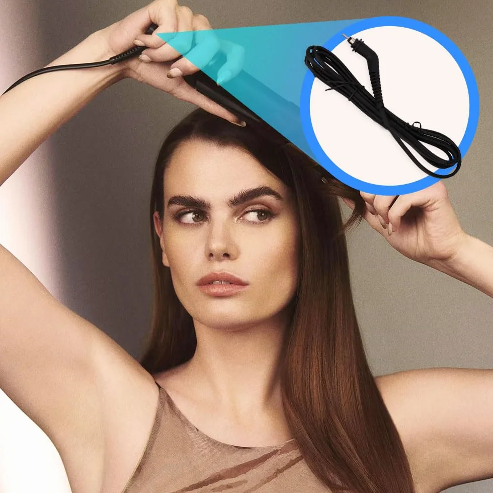 Anakel Home Wymienny kabel zasilający kompatybilny z prostownicą do włosów GHD 4.0B, 4.2B, 5.0B, MK4.2, MK5 | obrotowy kabel czarny, 1,50 m