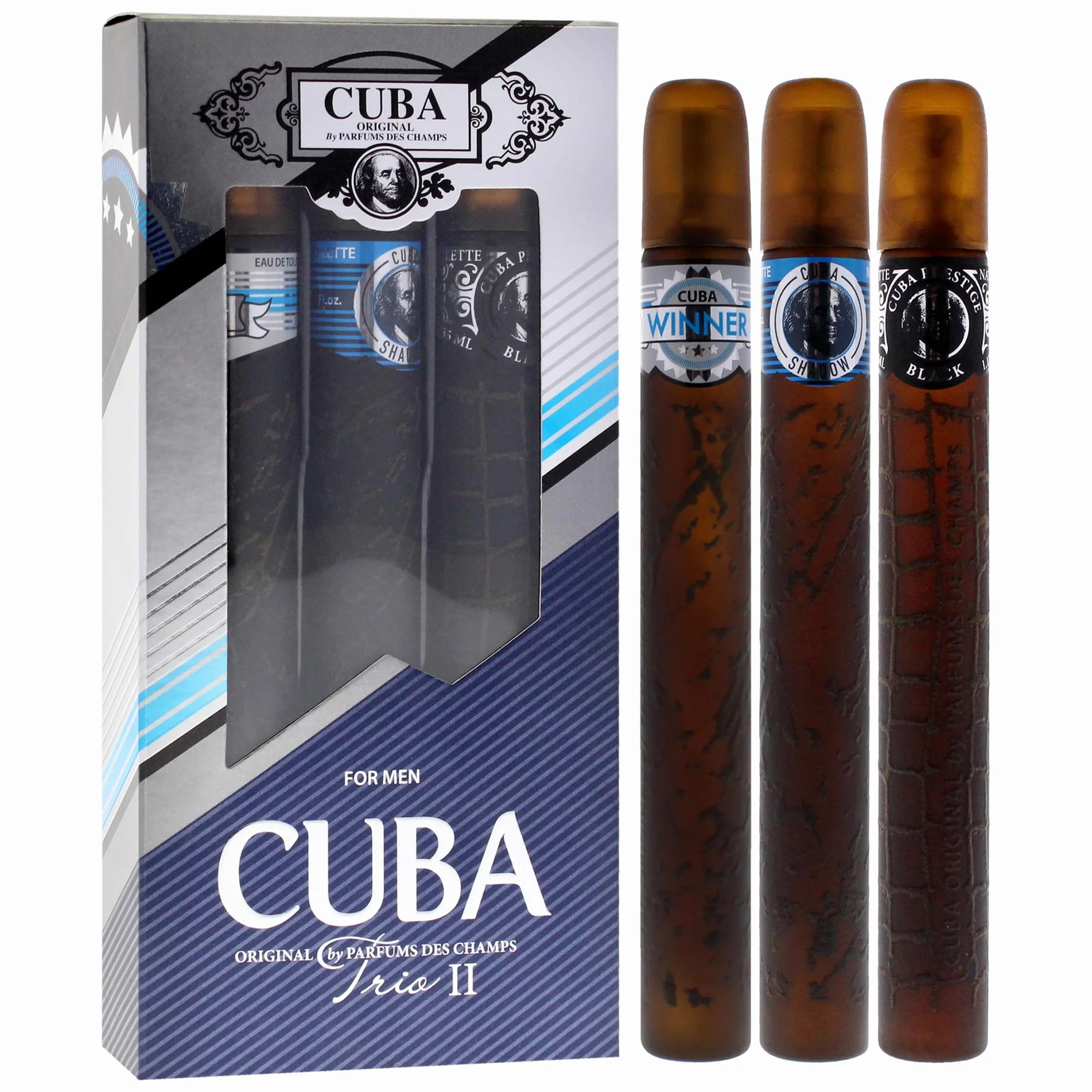 Cuba Zestaw upominkowy dla mężczyzn Winner Shadow Prestige Black 3 sztuki EDP spray 33,2 g