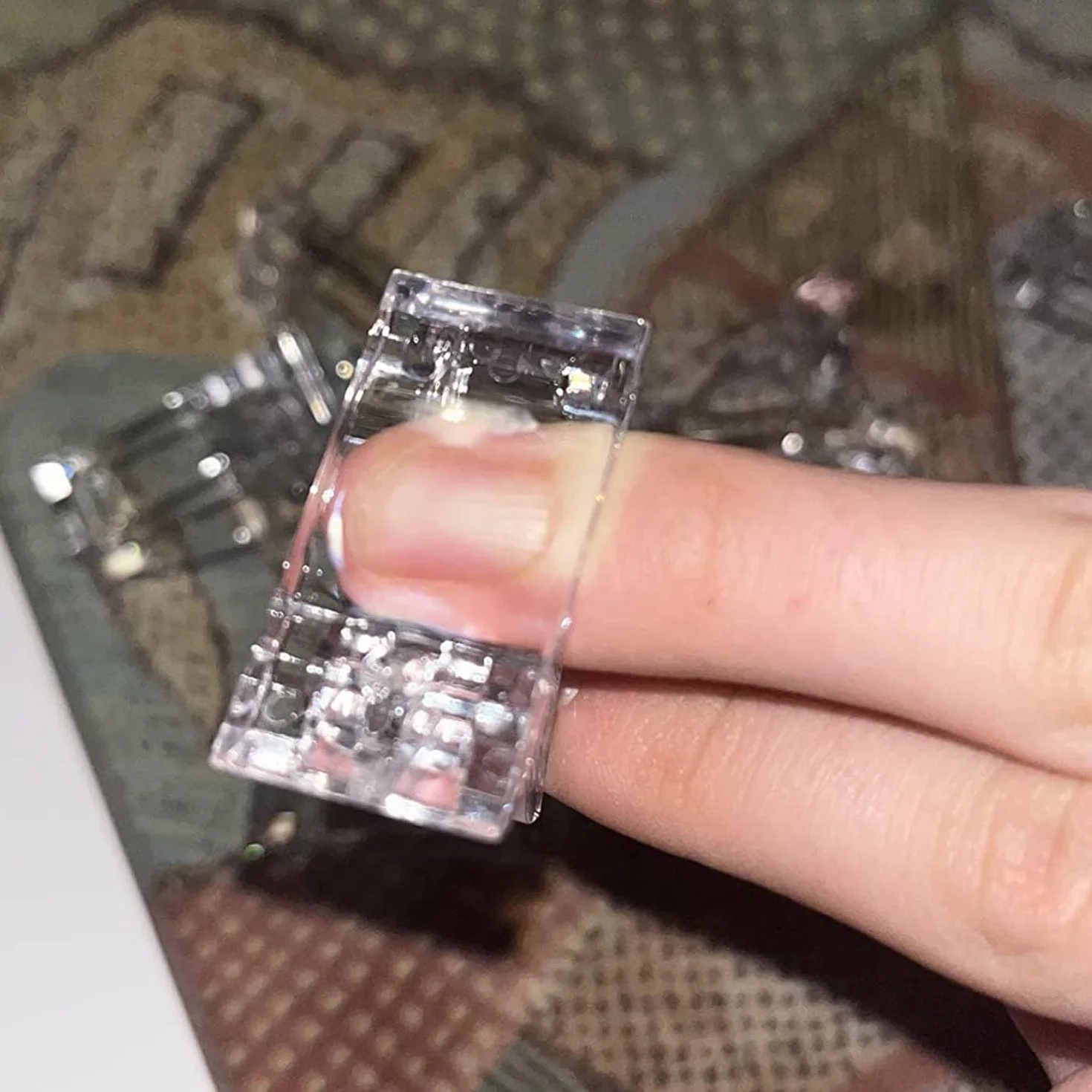 Przezroczyste klipsy do paznokci żelowe kryształowe do przedłużania manicure biały