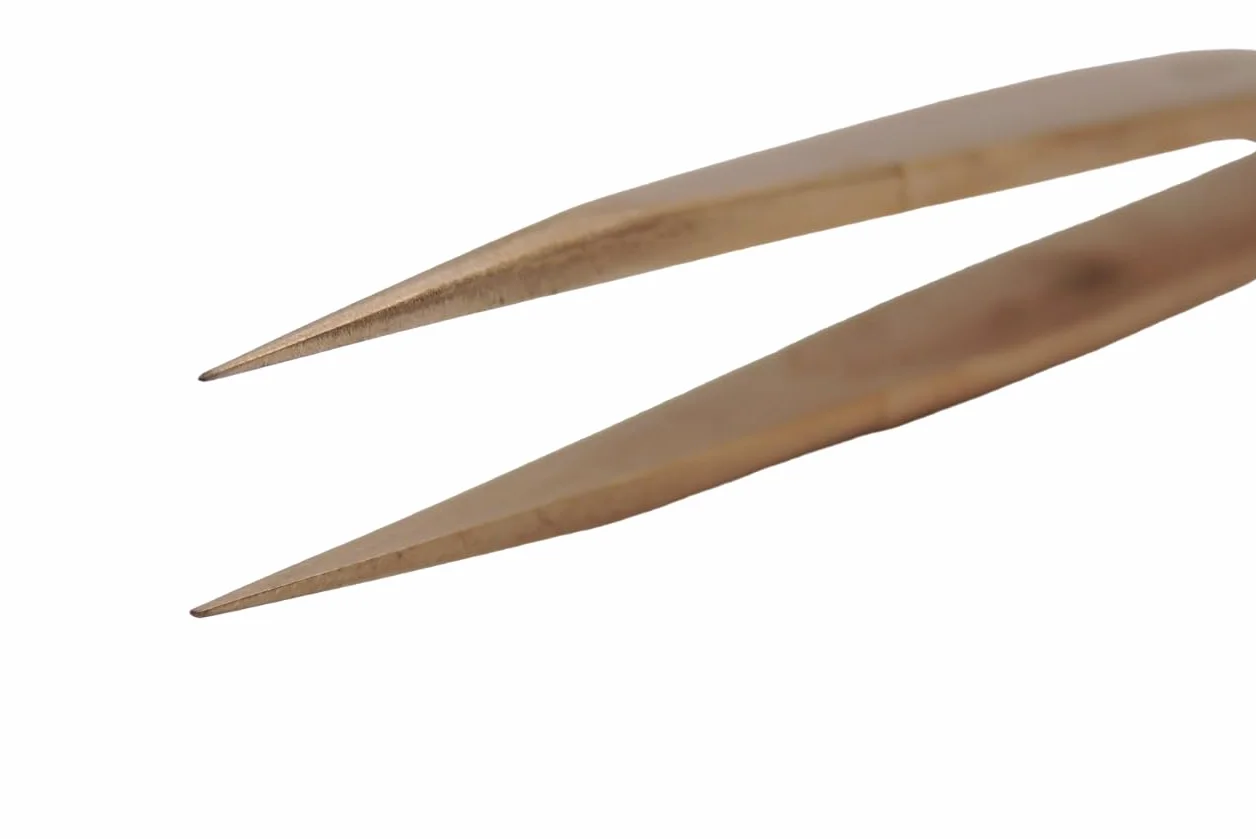 KD89 Horotec MSA12.306-B5 - Mocne i ostre brązowe pęsety, długość 125 mm, Brązowy