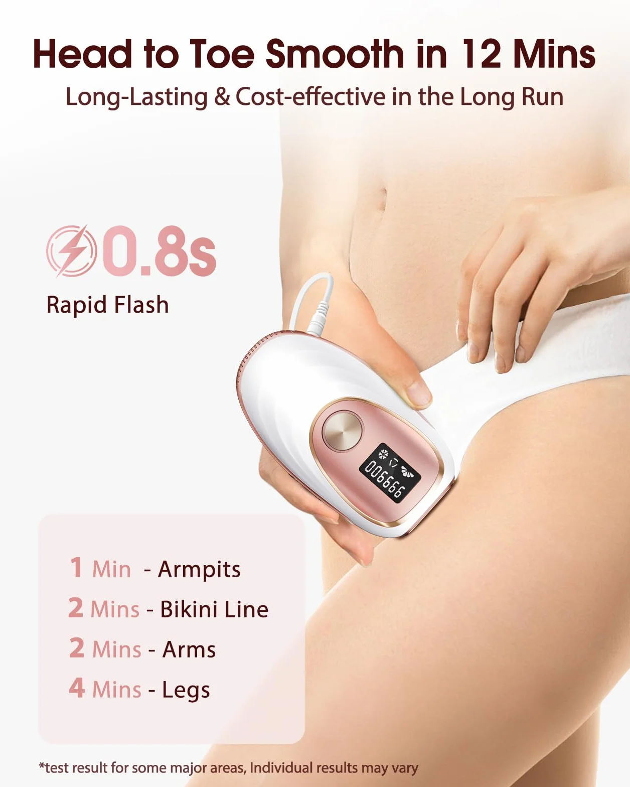 LYSMOSKI IPL Laser Hair Removal with Ice-Cooling System for Painless Long-Lasting Result, At-Home Hair Remover Device for Armpits Back Legs Arms Face Bikini Line