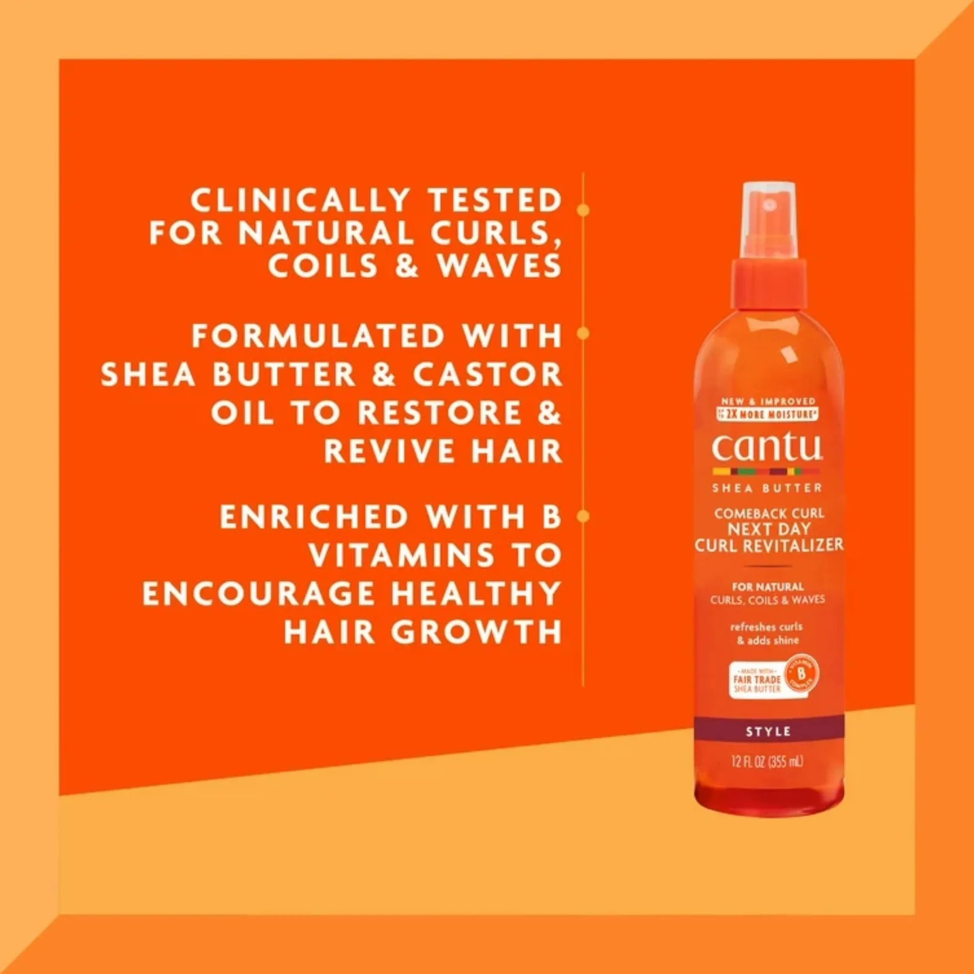 Cantu 3-Częściowy Zestaw Kosmetyków do Kręconych Włosów z Masłem Shea, Comeback Curl, Next Day Curl Revitalizer i Kokosowy Krem Curling