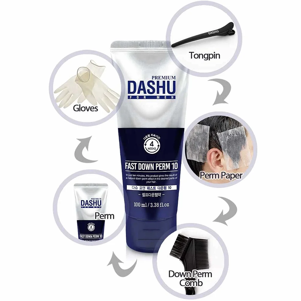 DASHU Premium Fast Down Perm for Men 30oz - Instant Down Perm, Shine & Elasticity