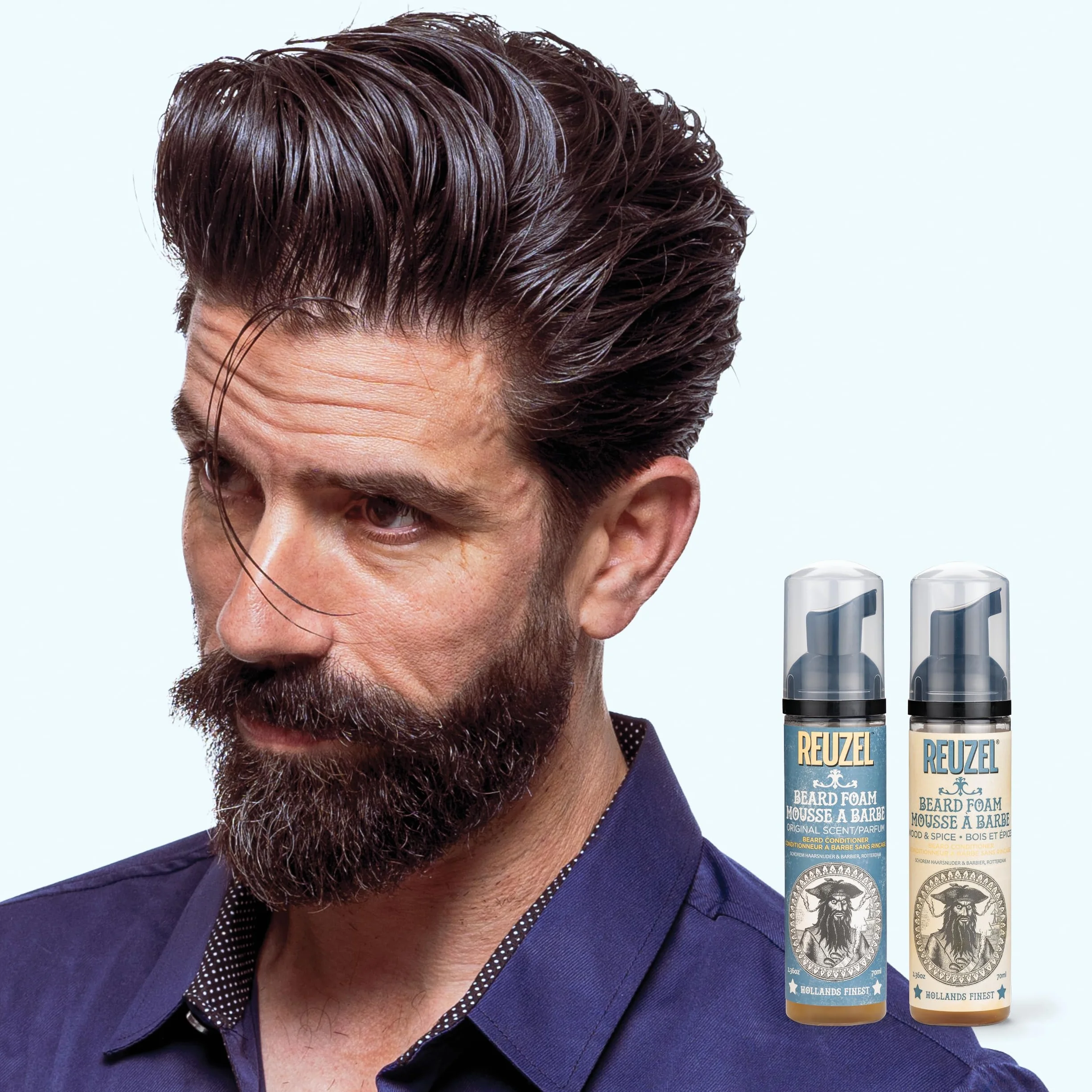Reuzel Beard Foam - Scented Cream that Reduces Beardruff and Itchy Skin - Men's Grooming Conditioner that Quickly Absorbs into Skin - Vegan Moisturizer for Him with an Everyman Fragrance - 70 ml