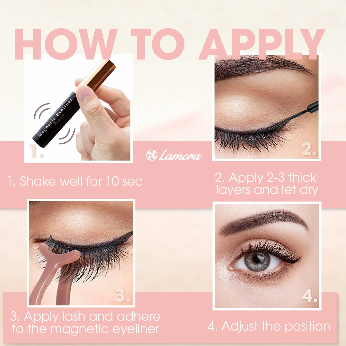 Zestaw sztucznych rzęs magnetycznych, magnetyczne rzęsy z eyelinerem, naturalne, do wielokrotnego użytku, w zestawie lusterko, szczypce do rzęs i opakowanie na prezent