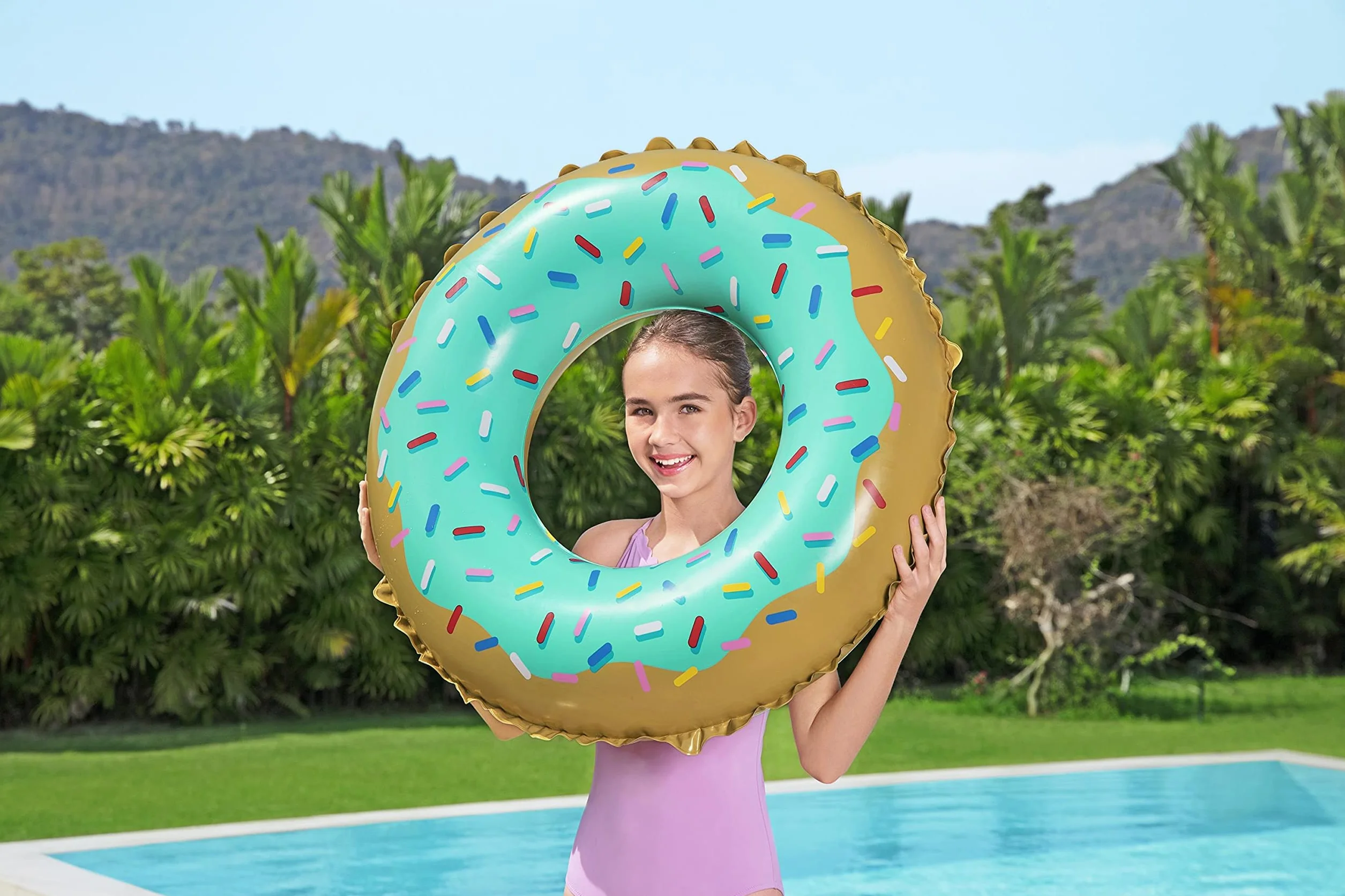 BESTWAY - Koło ratunkowe - Nadmuchiwane - 36300 - Losowy model - Winyl - Średnica 90 cm - Zabawka dla dzieci i dorosłych - Gra na świeżym powietrzu - Basen - Dla osób powyżej 12 lat