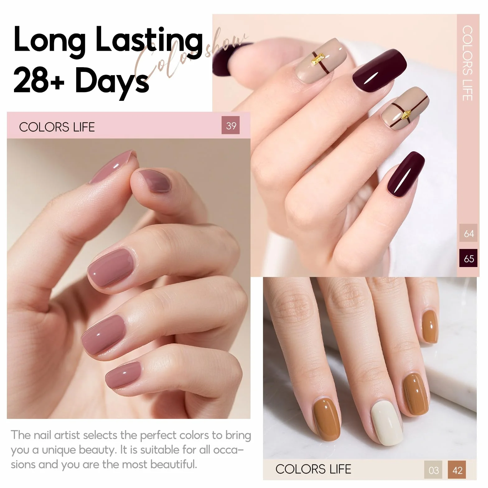 Zestaw żeli UV PEACECOLOR 35 kolorów baza top coat