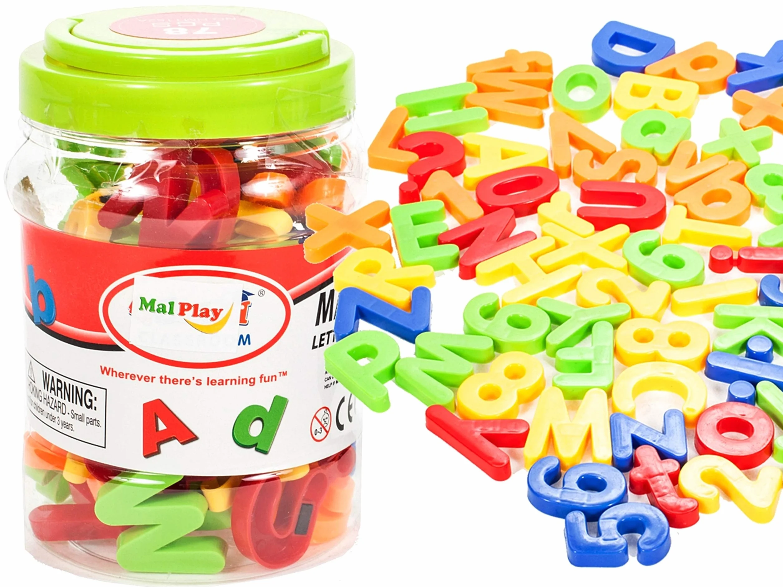 MalPlay 5901924208389 Literki I Cyferki Na Magnes 78 Szt ,wielokolorowy