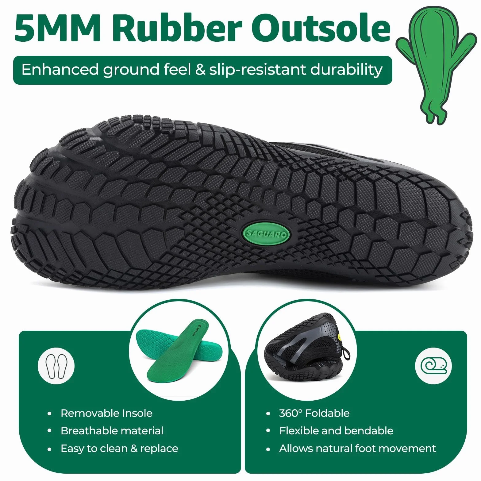 SAGUARO Buty barefoot, na szlak, mężczyźni, kobiety, oddychające, antypoślizgowe, buty minimalistyczne
