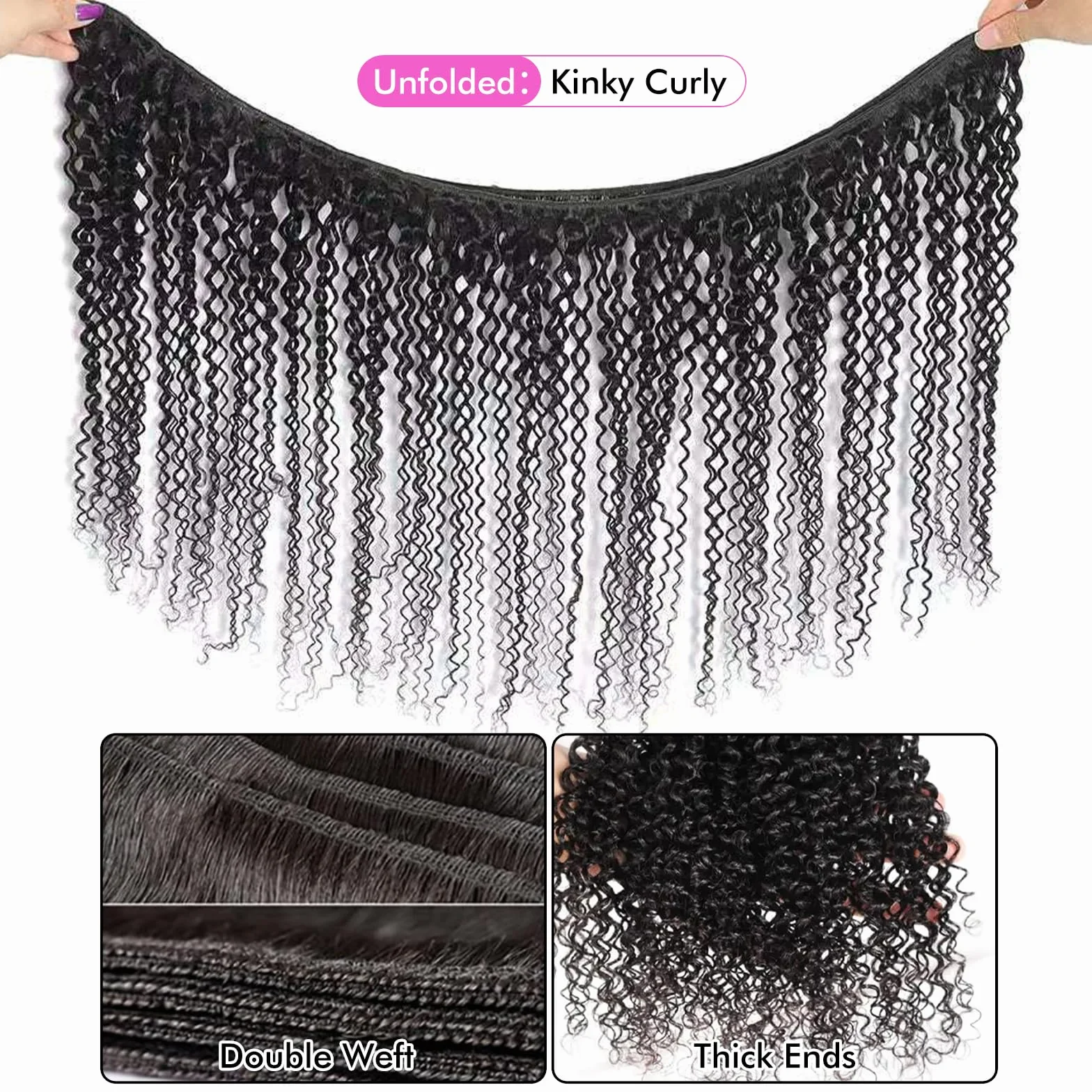 Brazilian Virgin Human Hair Double Weft Weave Extensions 12 14 16inch Natural Color