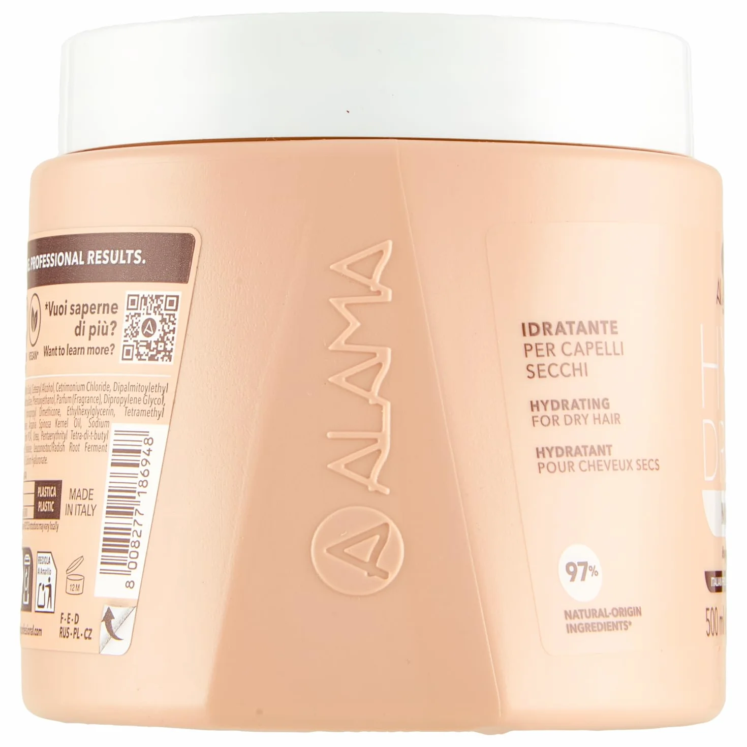 Alama Professional Hydra nawilżająca maska do włosów suchych, żółta, 500 ml