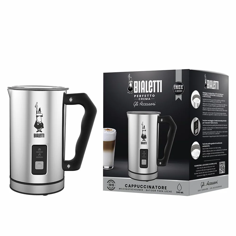 Bialetti Spieniacz do Mleka, Srebrny/Czarny, 1 L