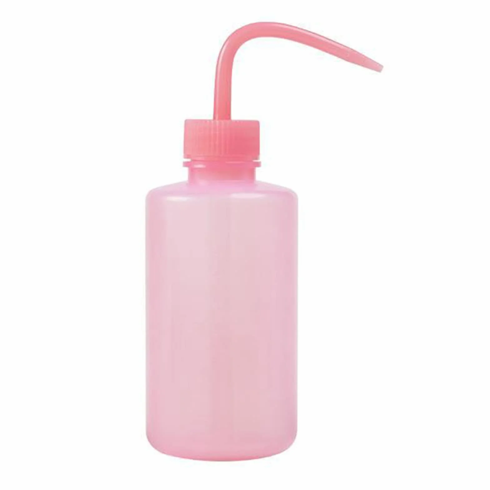 Wyciskacz do Butelek z wodą do Rzęs, 250ml Plastikowe Zakrzywione Narzędzia do Dysz, Przenośna Butelka do Mycia Tatuaży dla Fryzjerów (Różowy)
