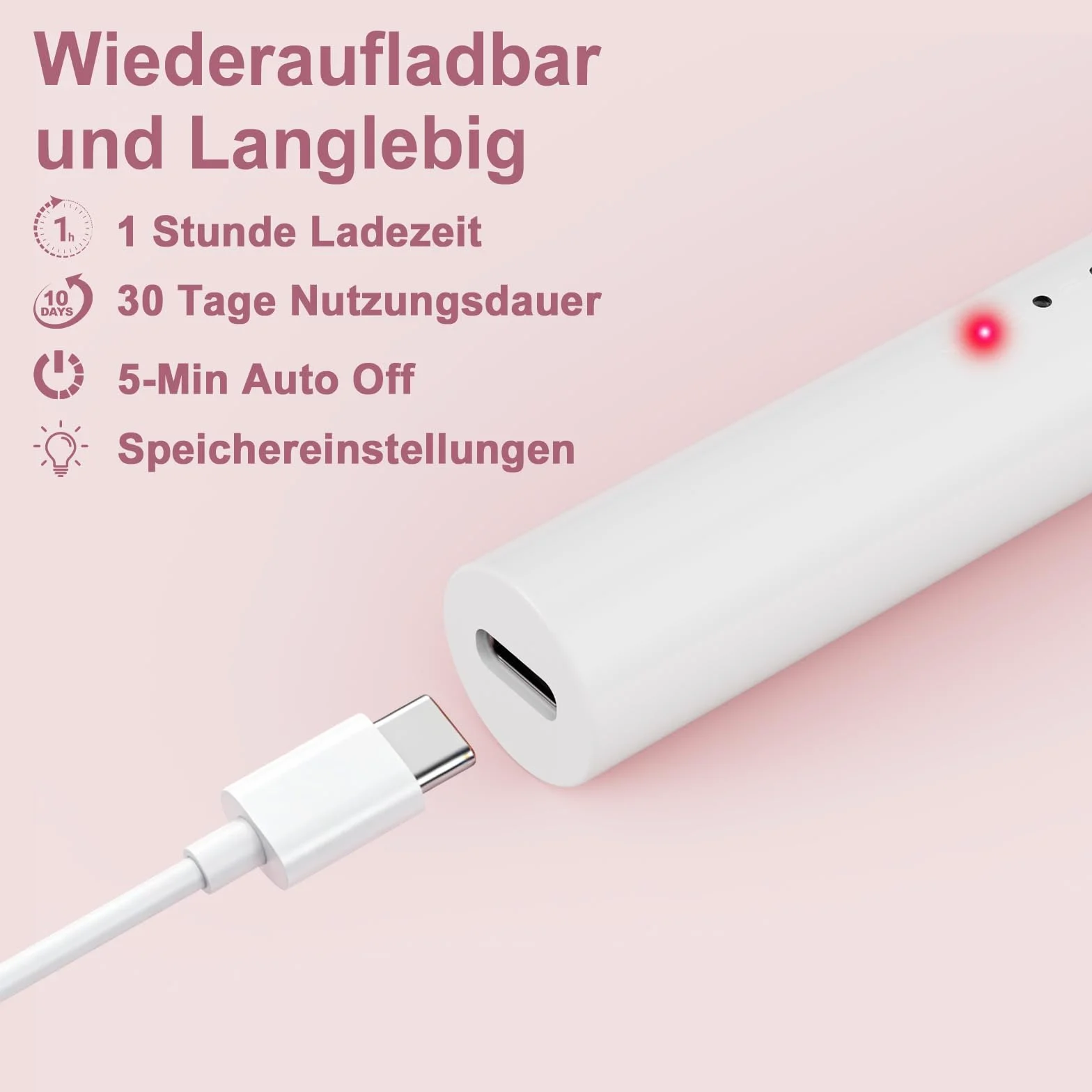 Elektryczna zalotka do rzęs 3 w 1, podgrzewana, USB C, 3 temperatury, szybkie nagrzewanie 10s, biała